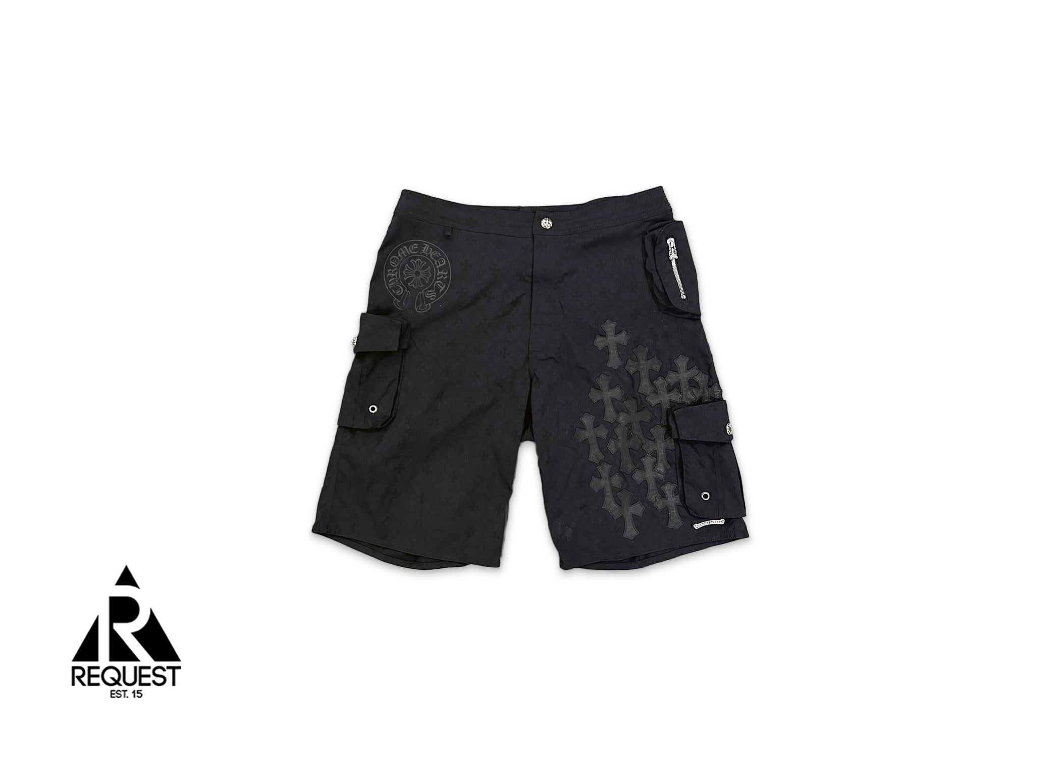 Chrome Hearts, 1/1 Motif Cargo Swim Trunks "Black Crosses"