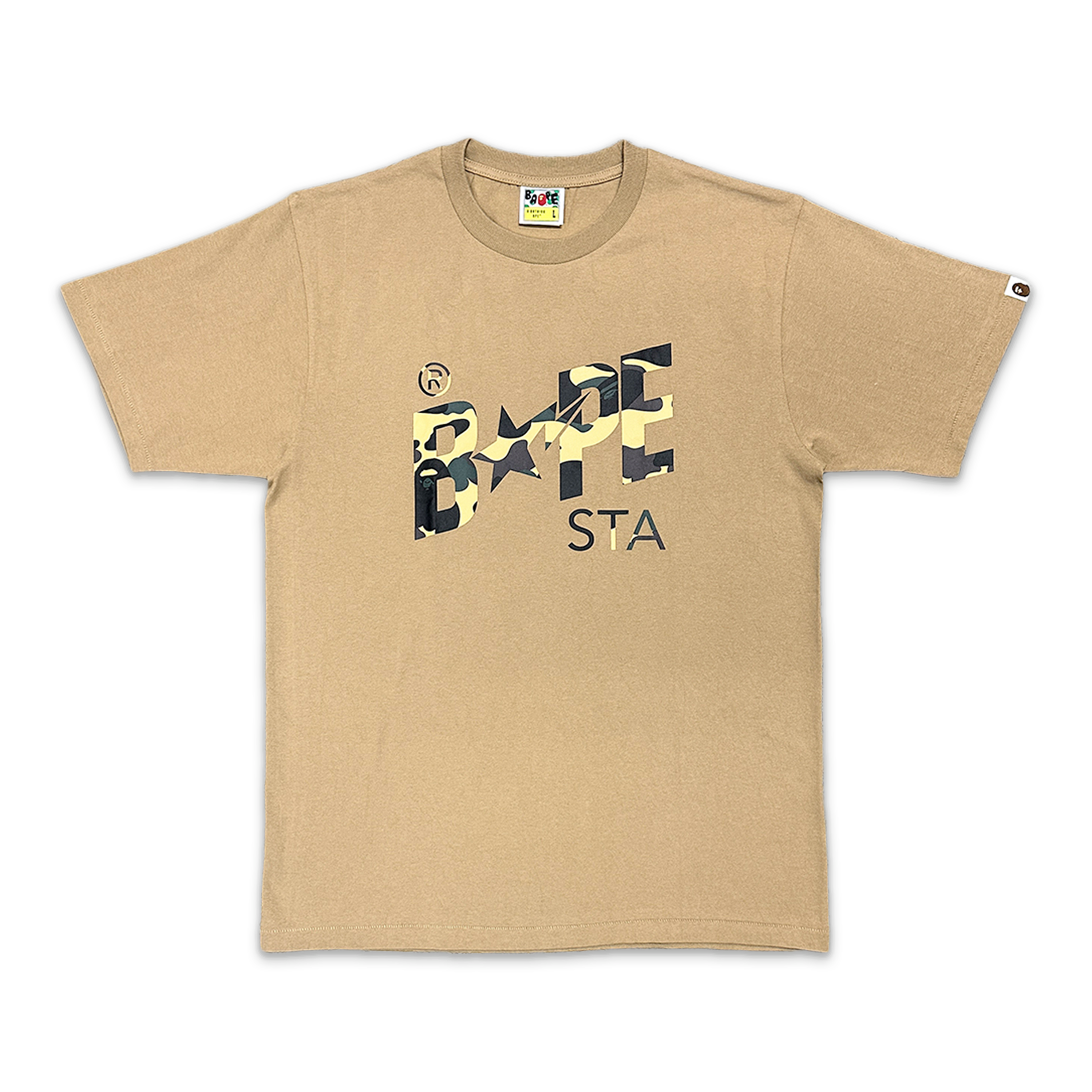 A Bathing Ape (BAPE), Yellow 1st Camo STA Logo Tee "Tan"
