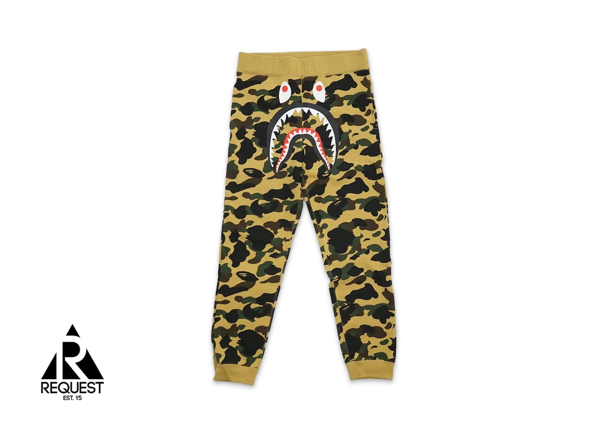 A Bathing Ape BAPE 1st Camo Shark Sweatpants "Yellow"