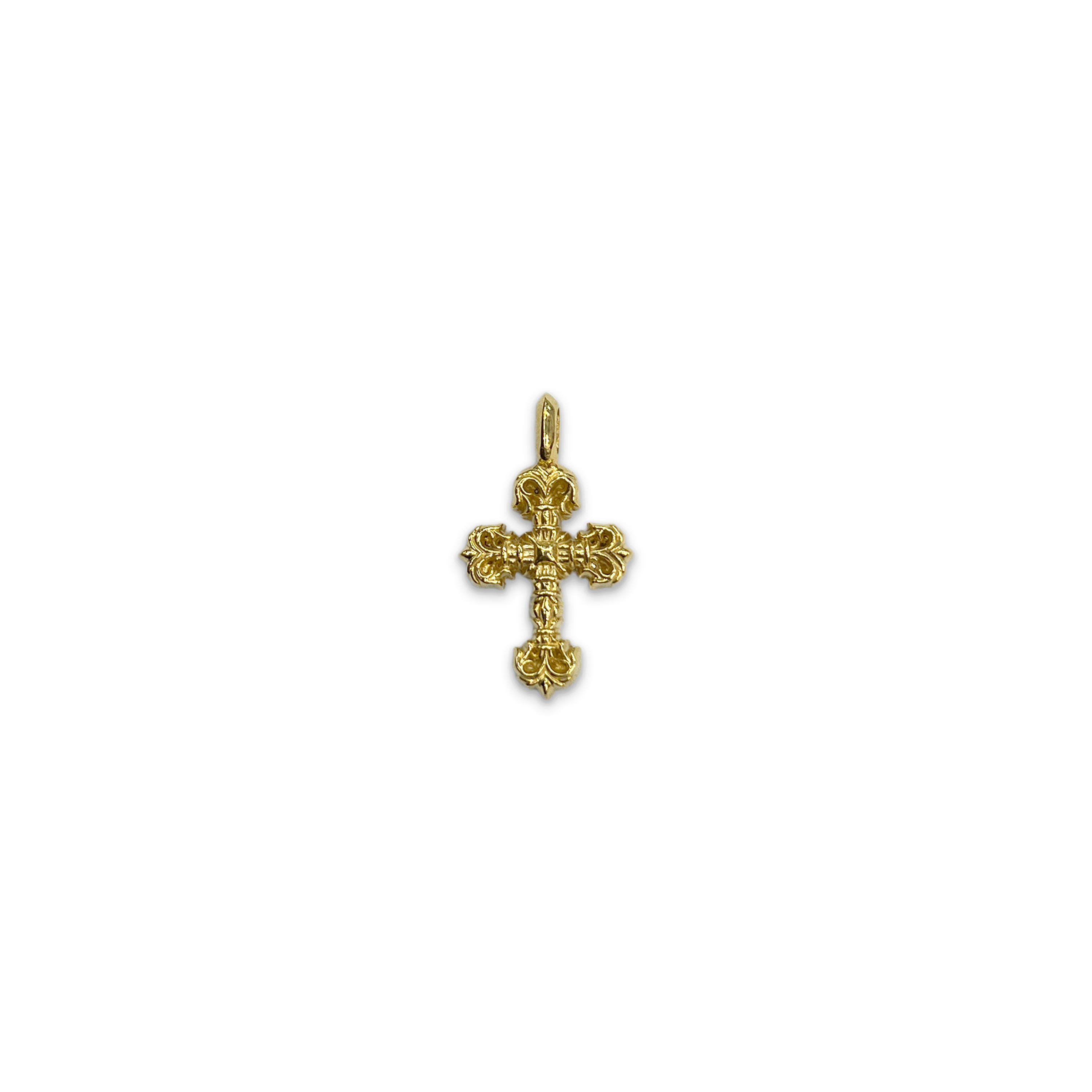 Tiny Filigree Cross Pendant "22K Gold"