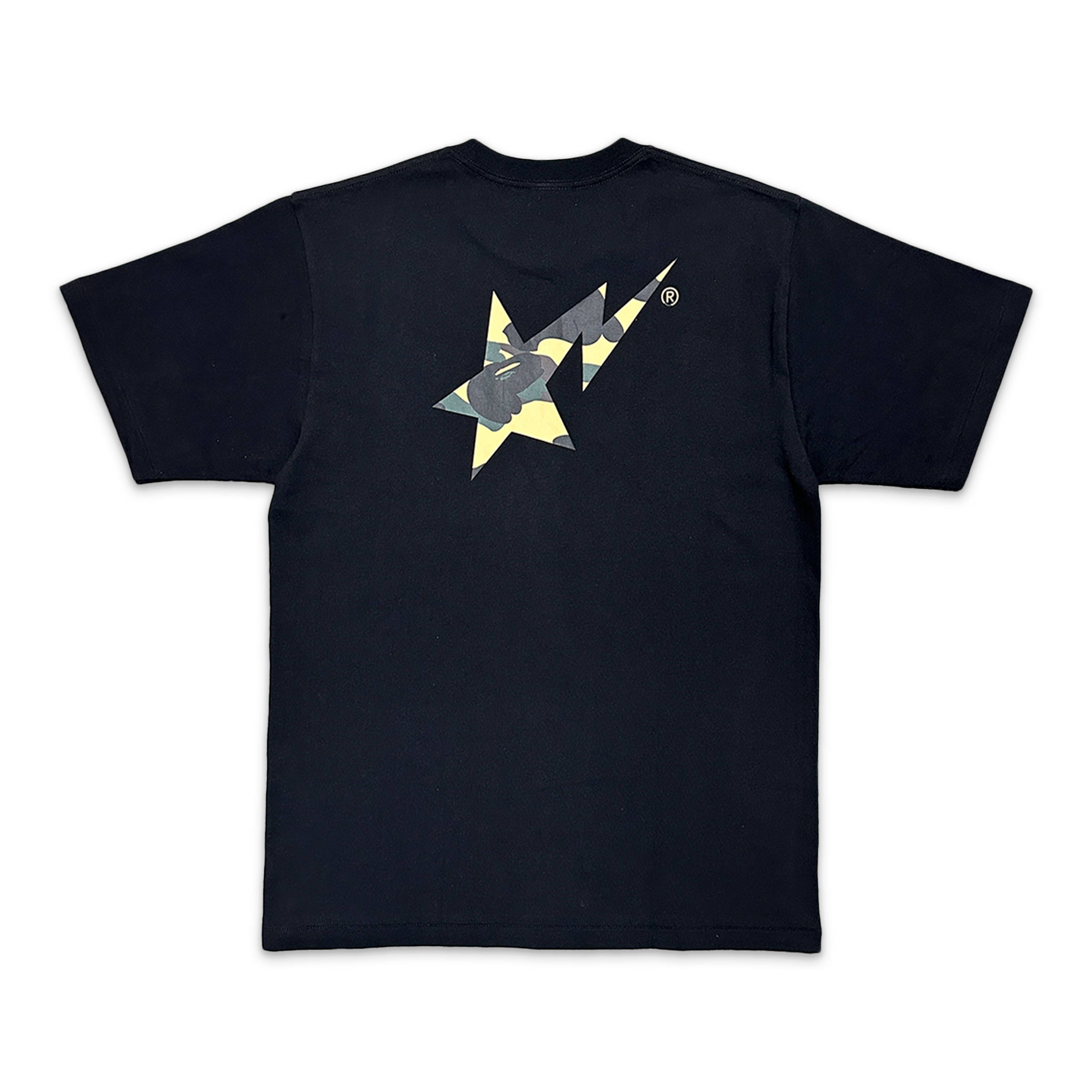A Bathing Ape (BAPE), Yellow 1st Camo STA Logo Tee "Black"