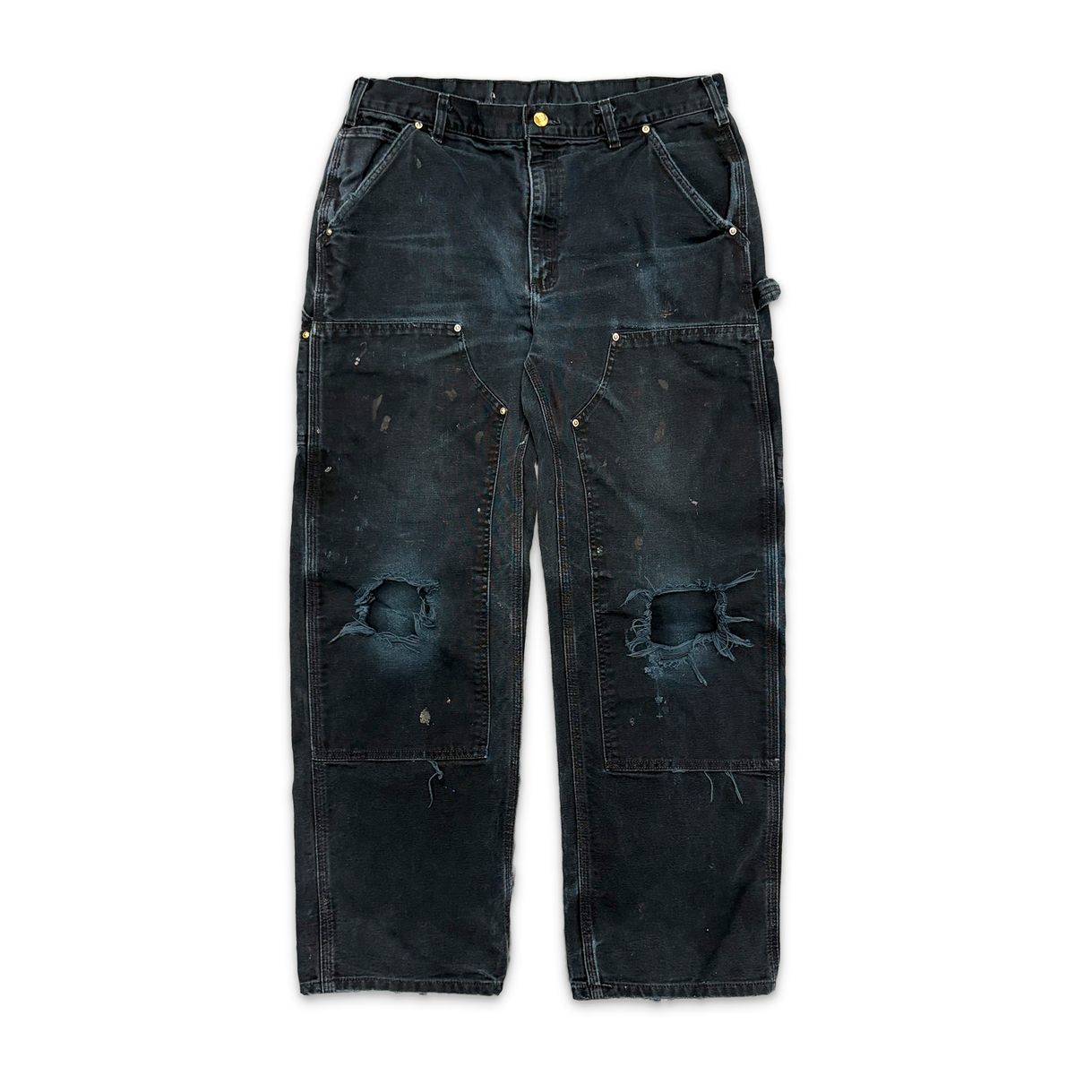 Vintage, Carhartt Distressed Double Knee Carpenter "Black"
