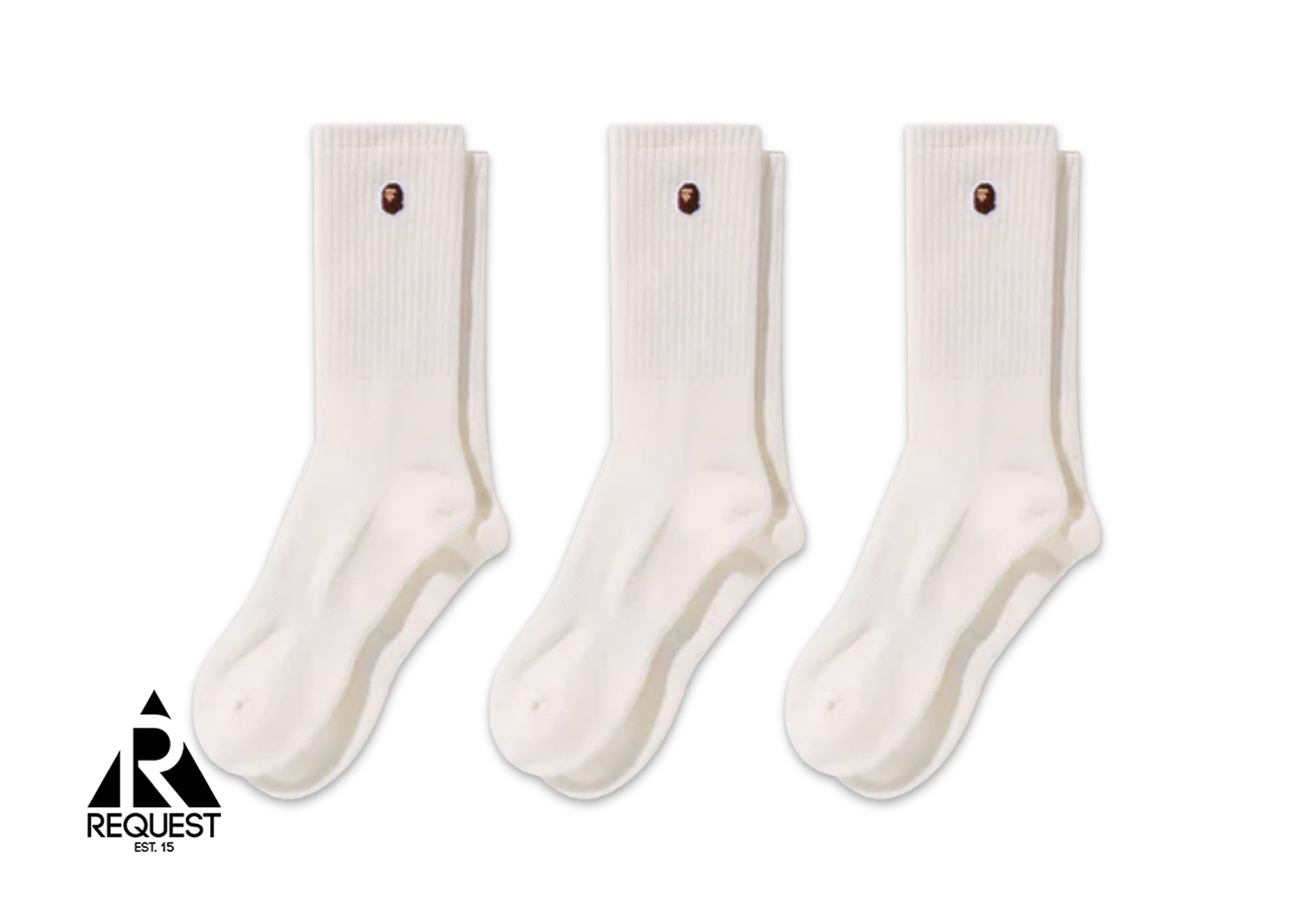A Bathing Ape BAPE Ape Head One Point Socks 3 Pair "White"