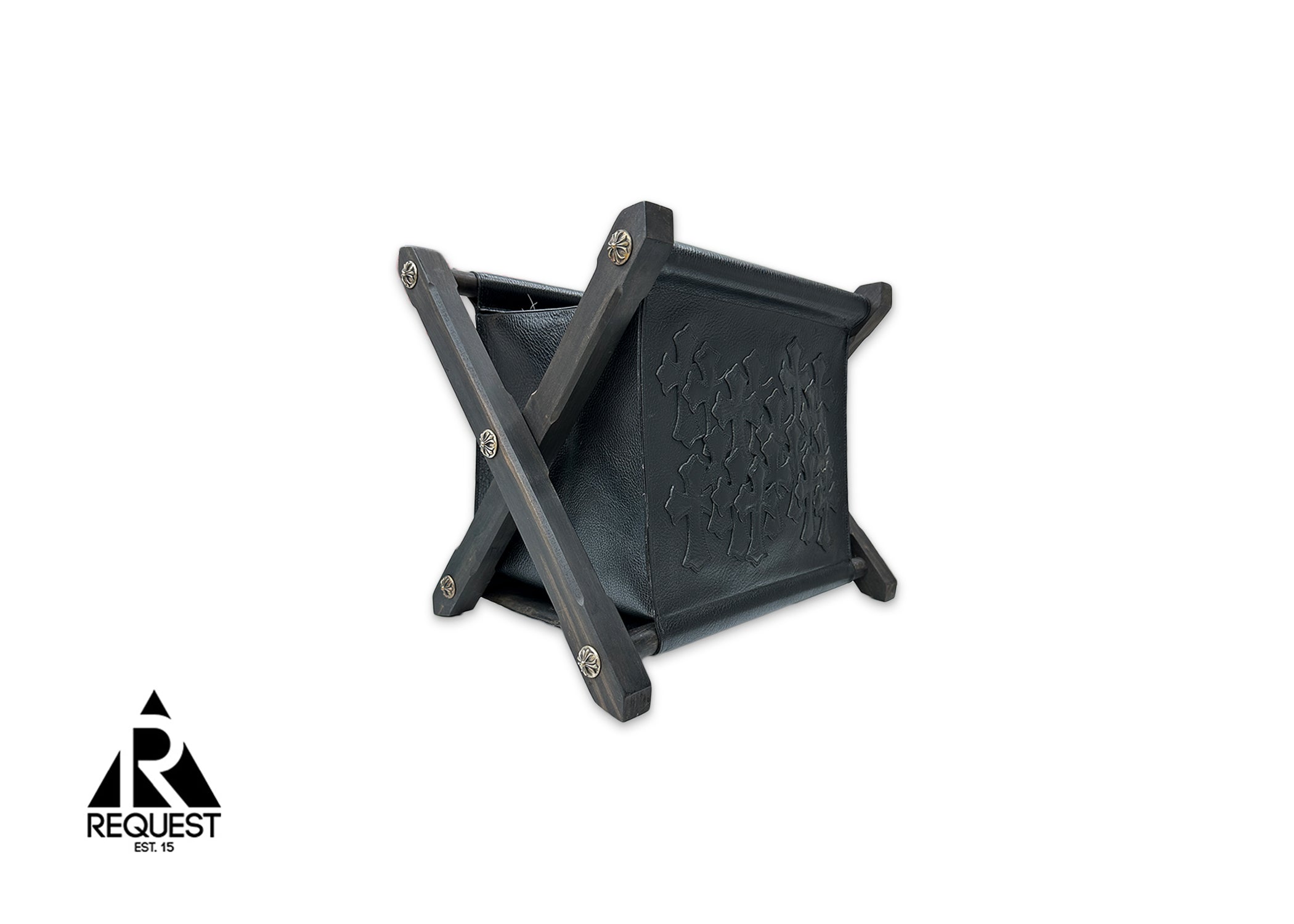 Chrome Hearts, Leather Magazine Holder w/ Black Crosses