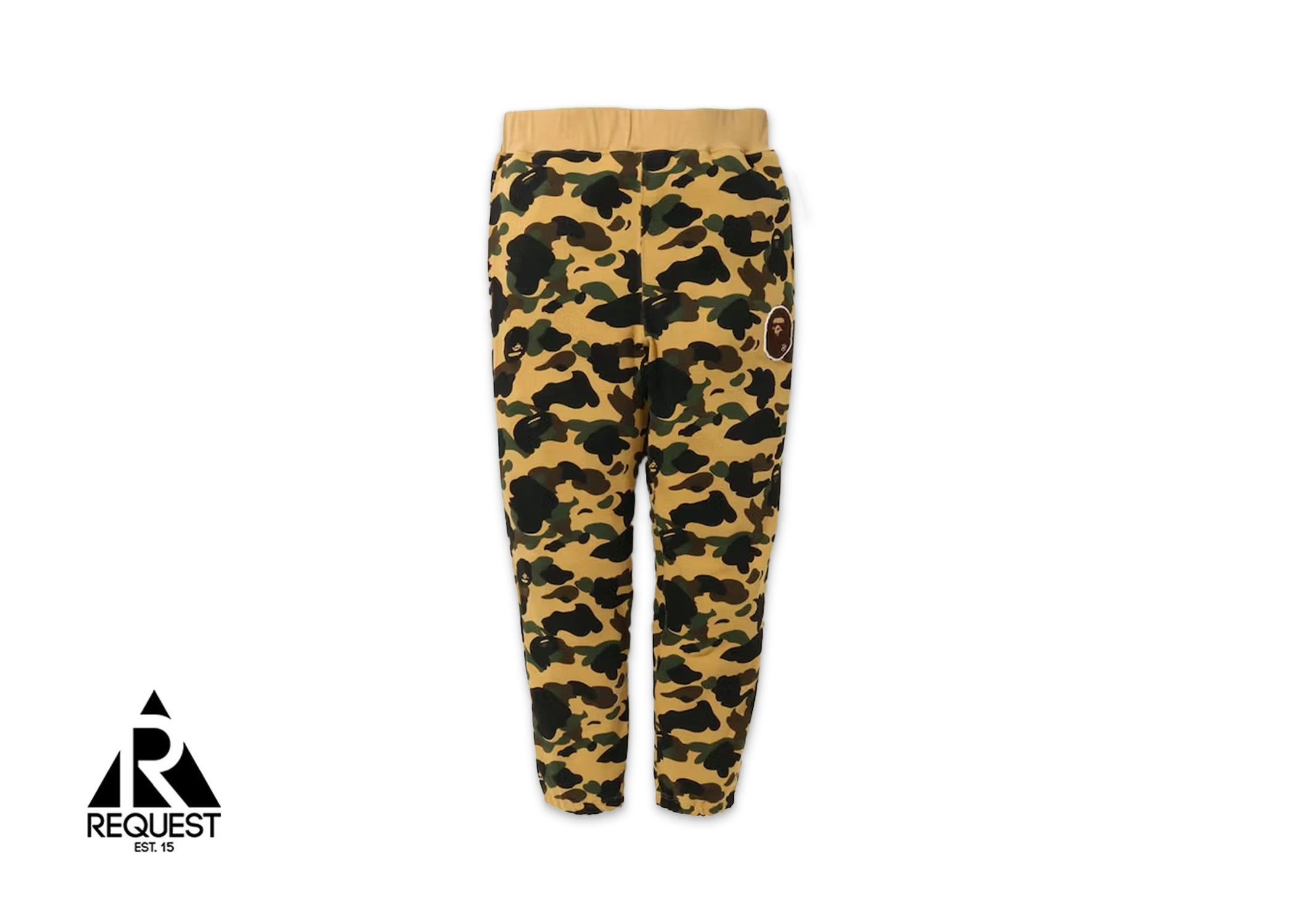 A Bathing Ape BAPE 1st Camo Ape Head Patched Sweatpants "Yellow"