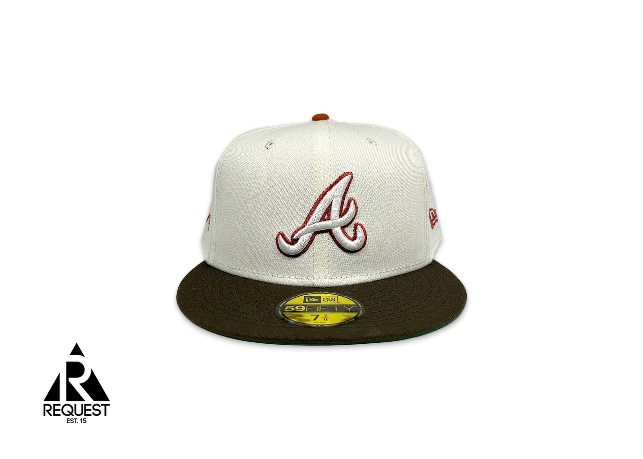 Request, New Era Request Exclusive Fitted Hat Braves "Sail/Mocha"