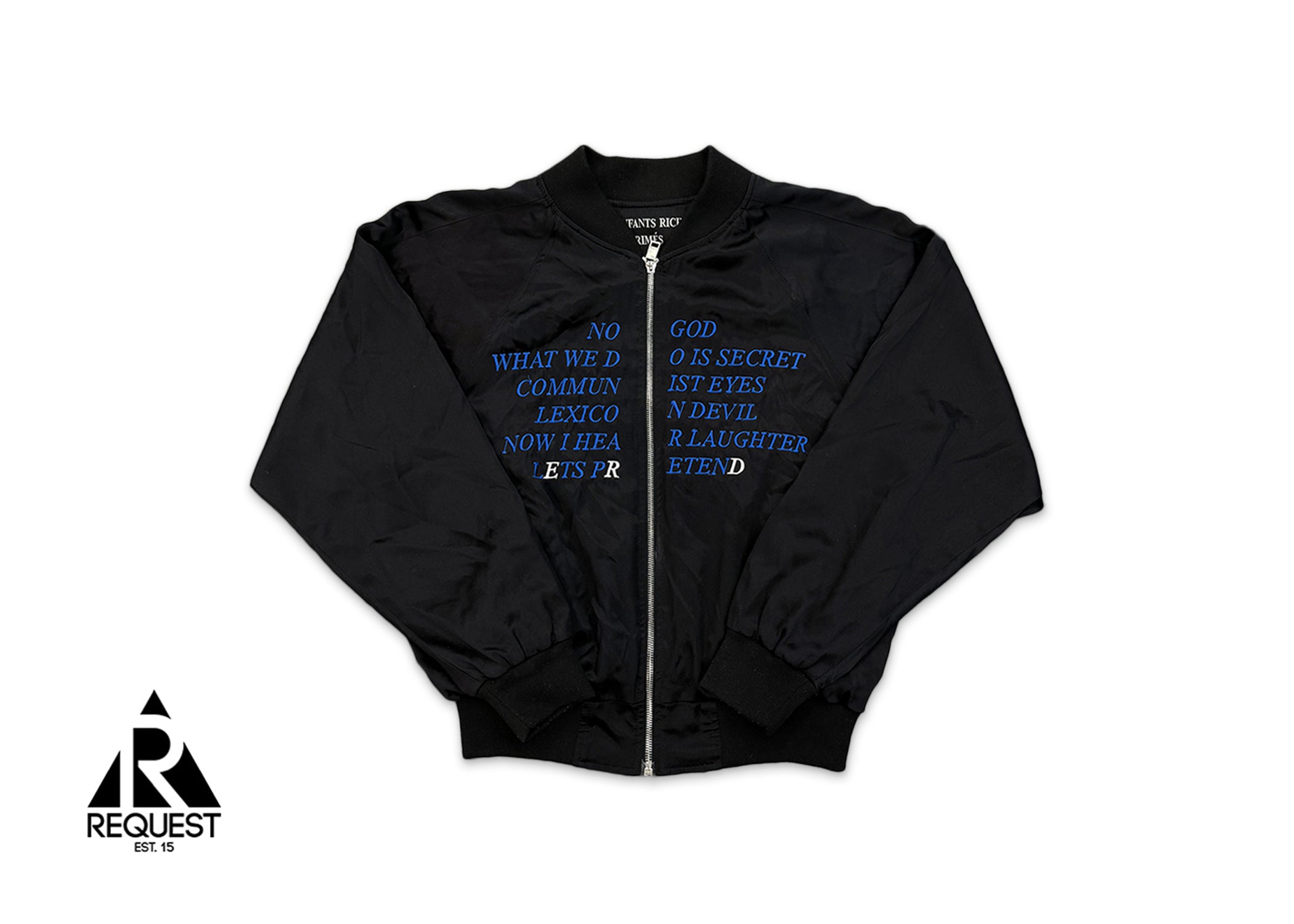 Enfants Riches Déprimes, Enfants Riches Déprimes Silk Lets Pretend Bomber Jacket "Black"