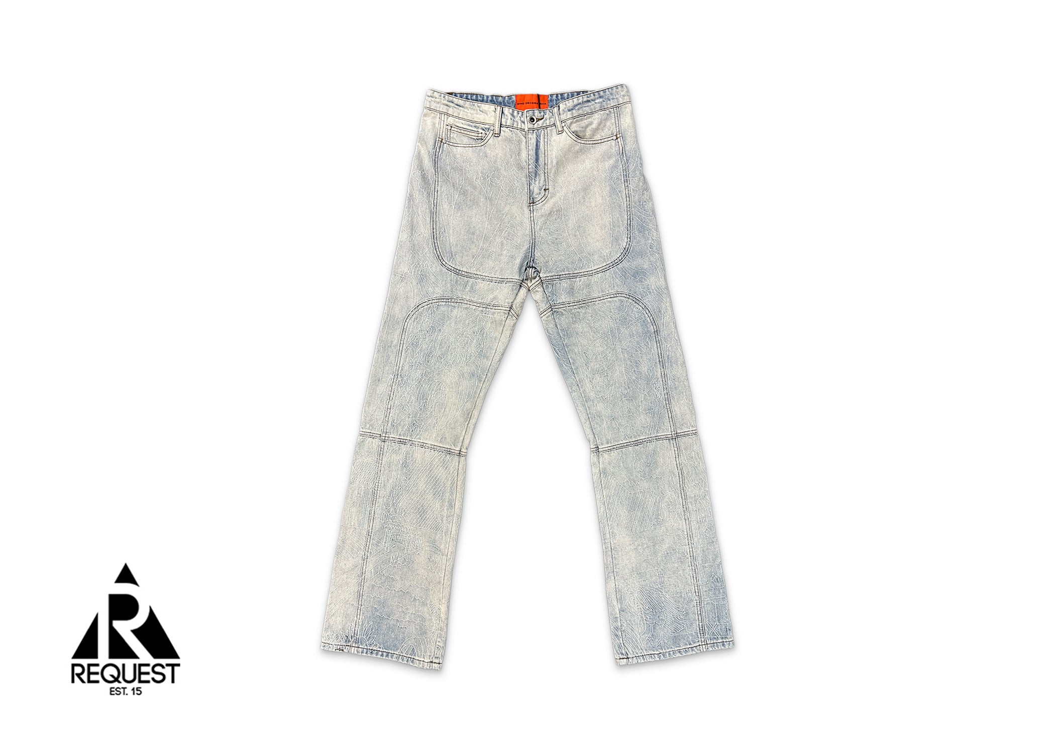 MRDR BRAVADO Who Decides War Duality Embroidered Signature Denim "Sky"