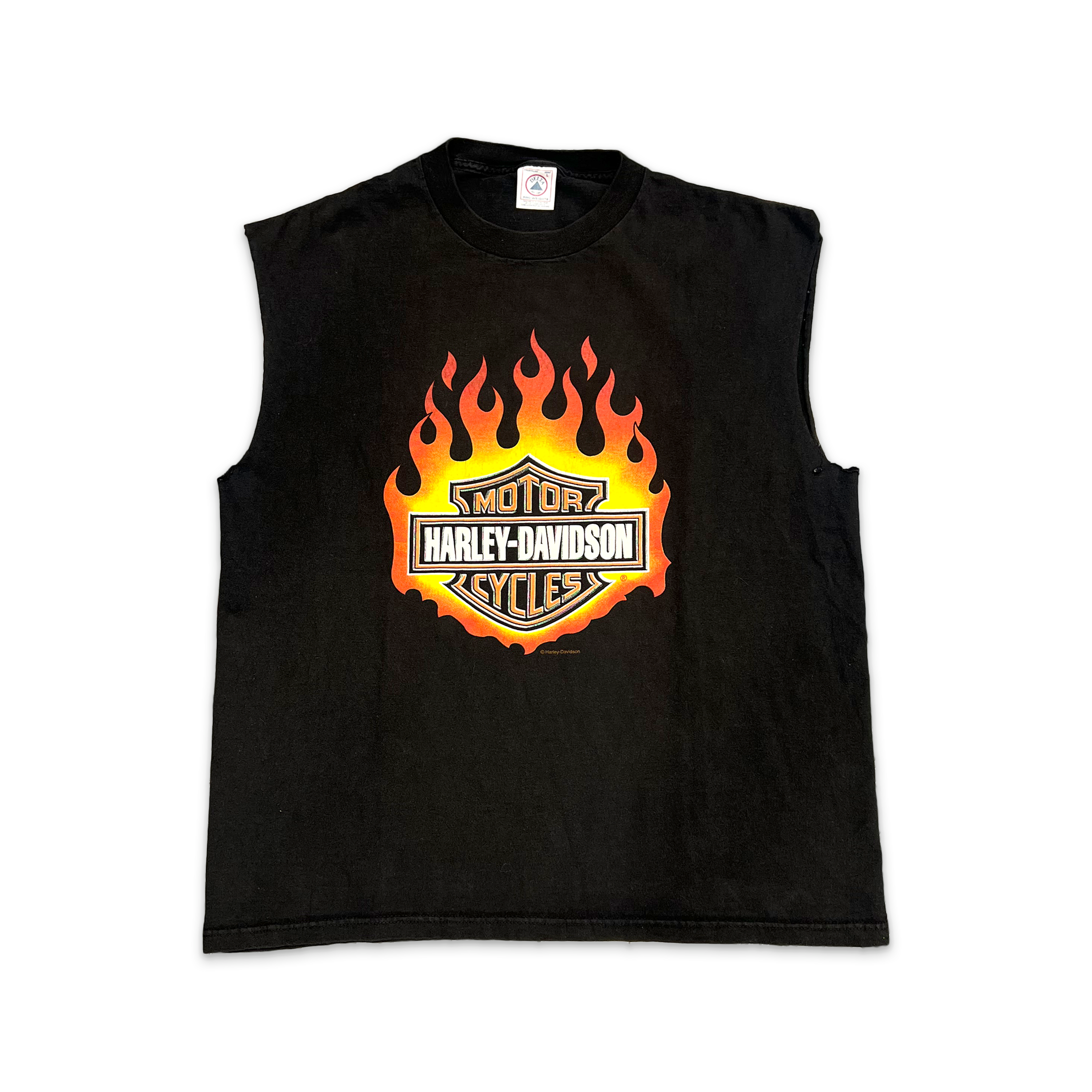 Vintage, Harley Davidson Flame Cutoff Tee