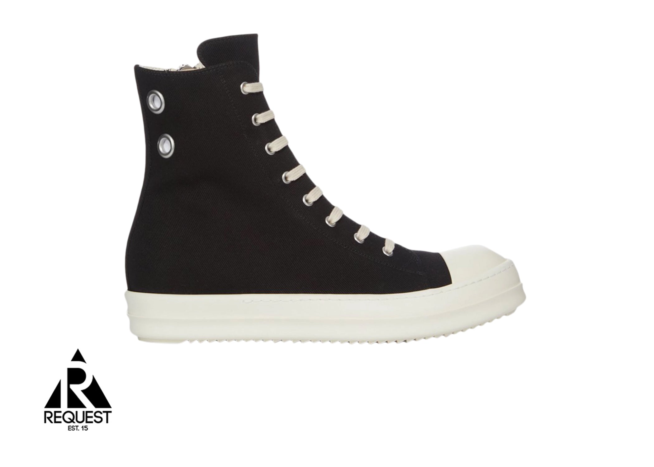 Rick Owens DRKSHDW Denim Eyelet Sneaks “Black”
