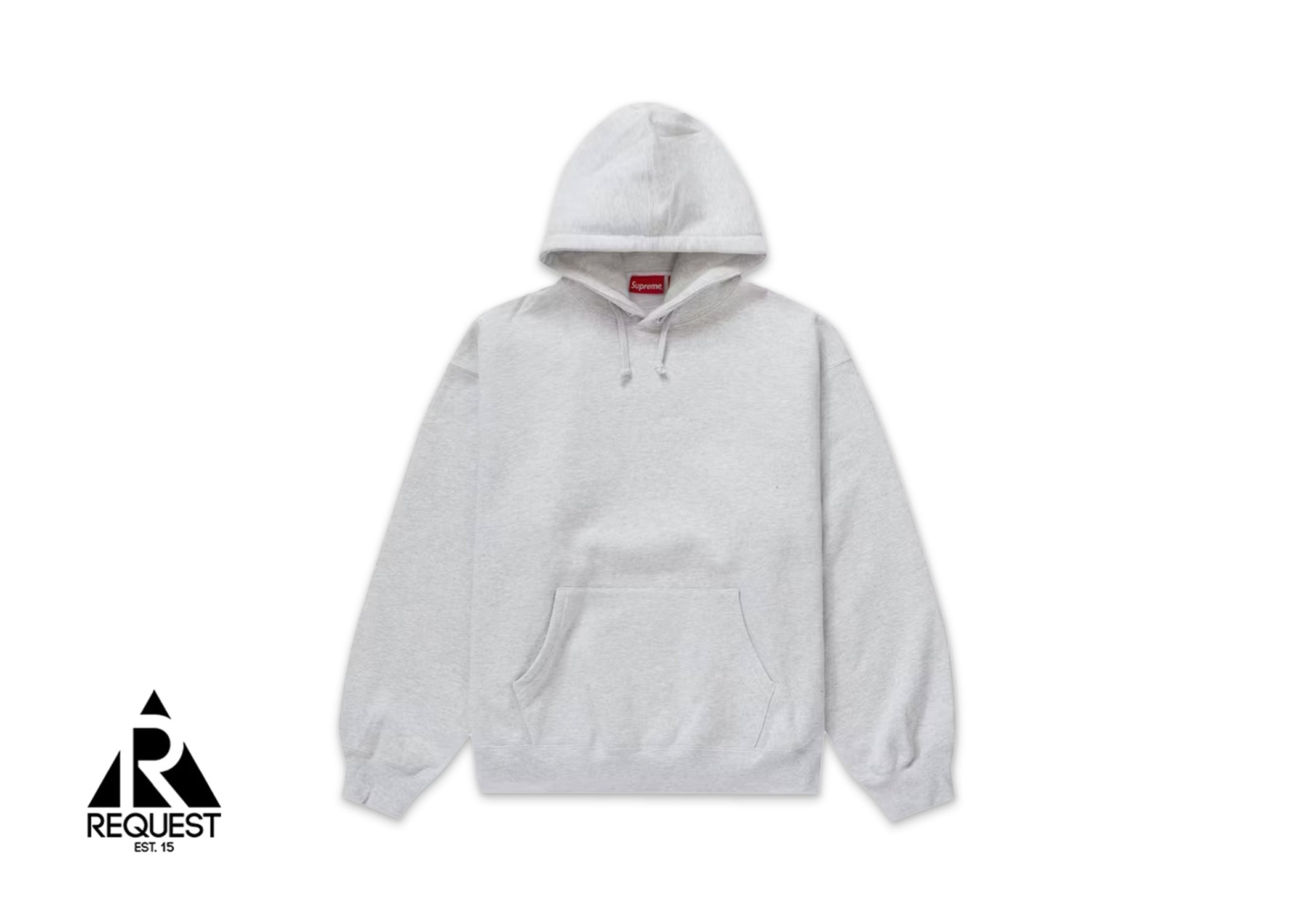 Supreme Satin Appliqué Hooded Sweatshirt “Ash Grey