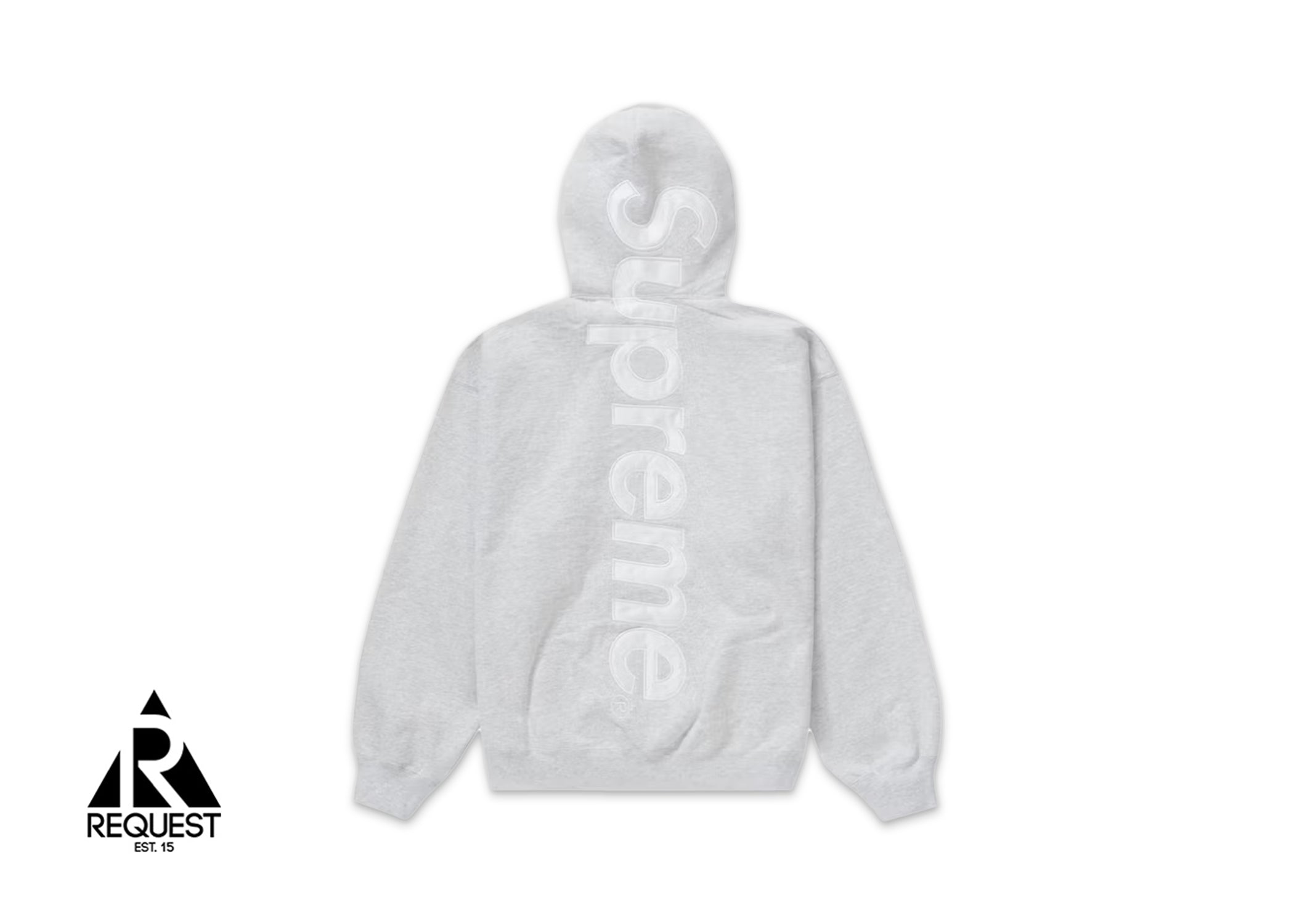 Supreme Satin Appliqué Hooded Sweatshirt “Ash Grey"