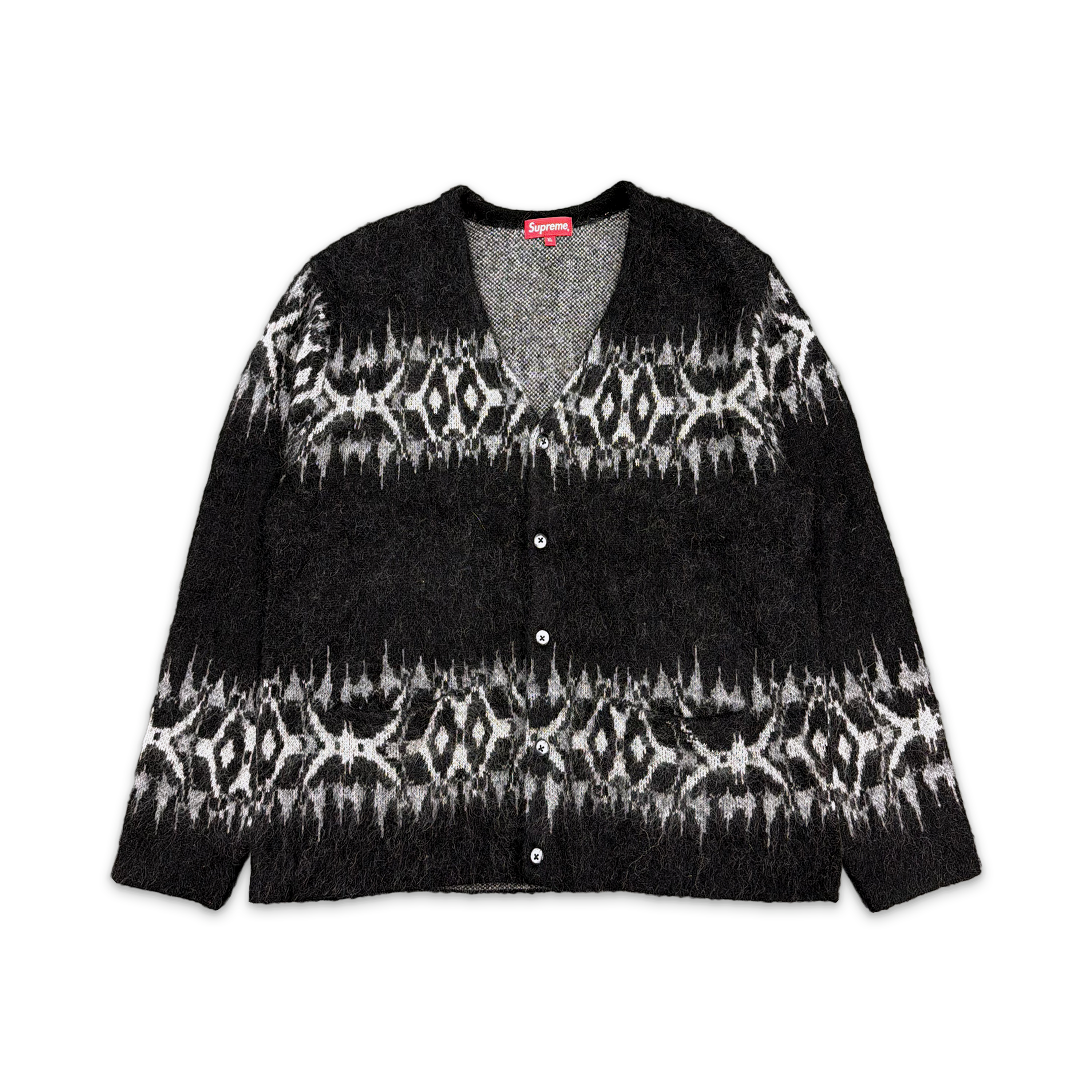 Abstract Stripe Cardigan "Black"