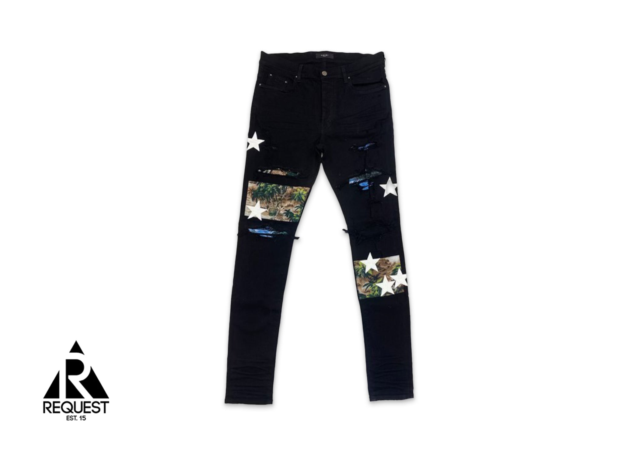 Amiri Hawaiian Art Patch Denim "Black"