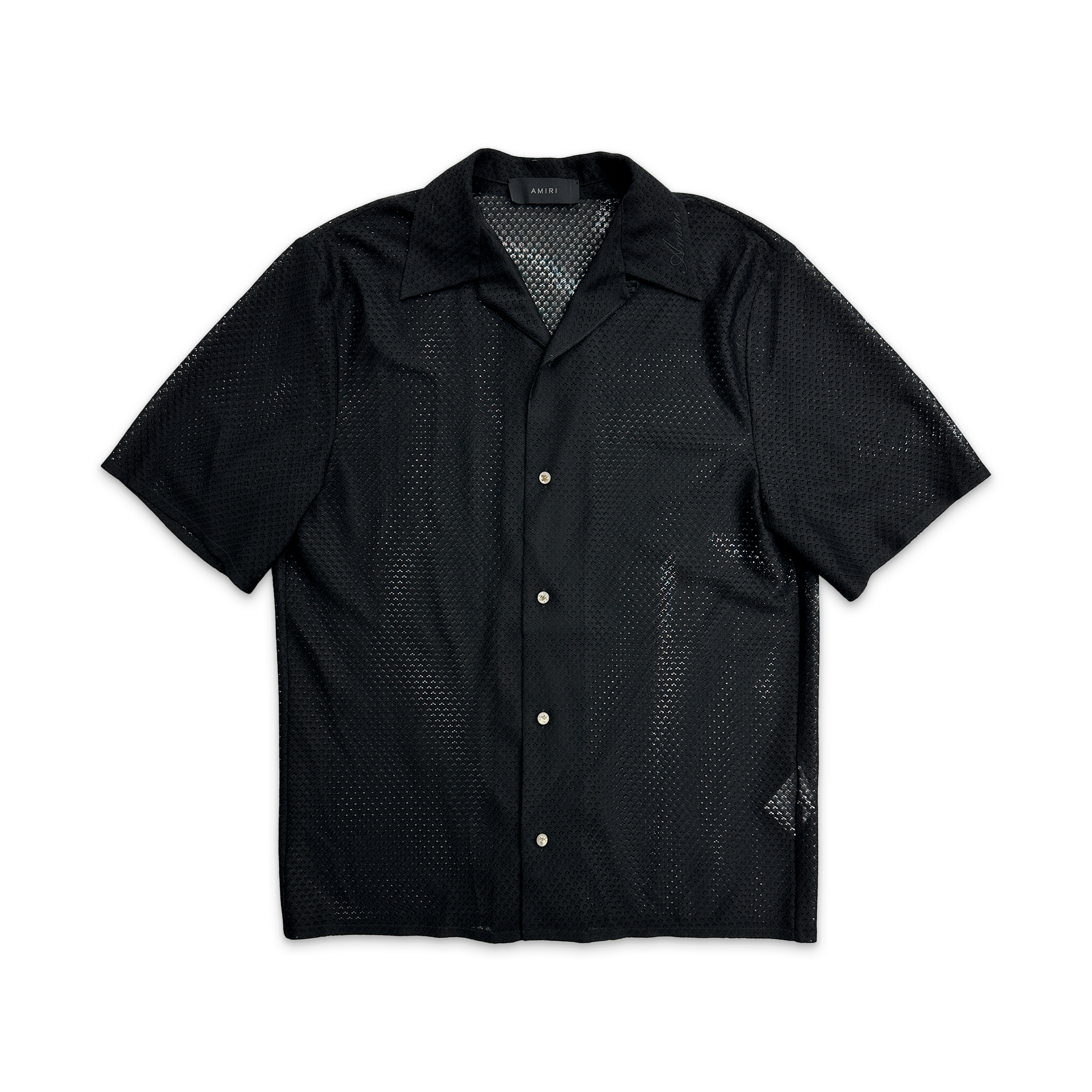 Amiri, Mesh Polo Shirt "Black"