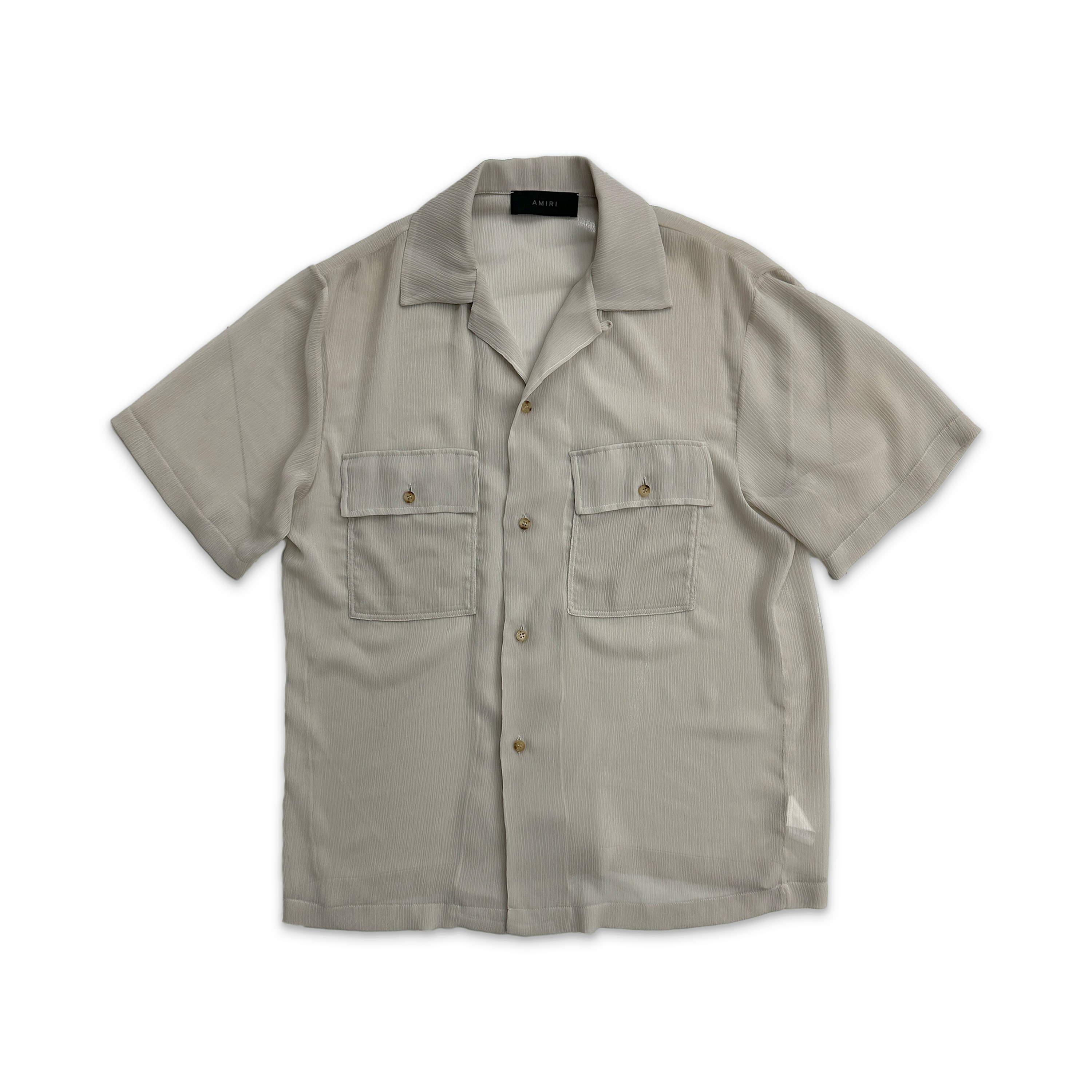 Amiri, Linen Camp Shirt "Beige"