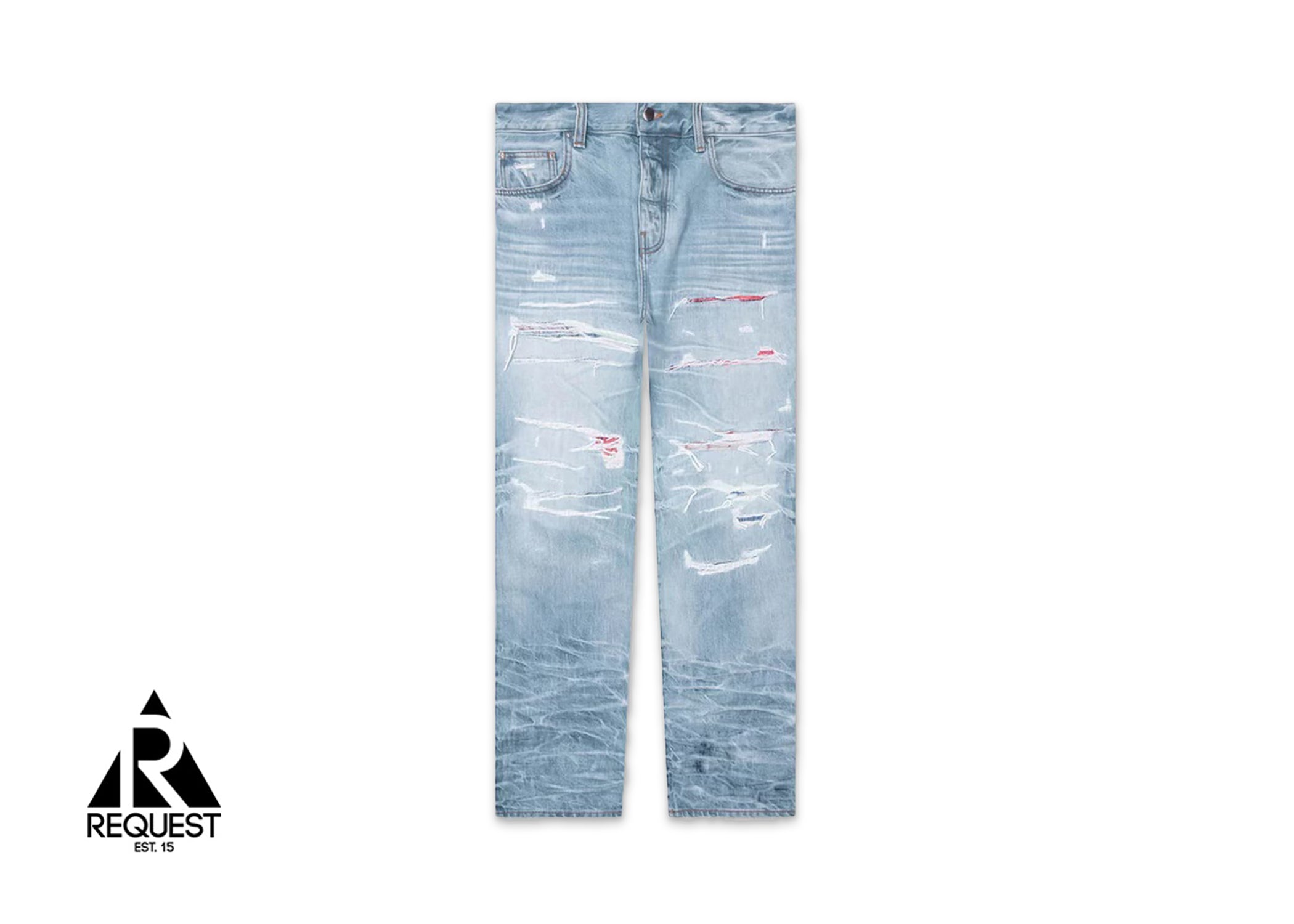 Amiri Straight Fit Patch Jean "Faded Indigo"