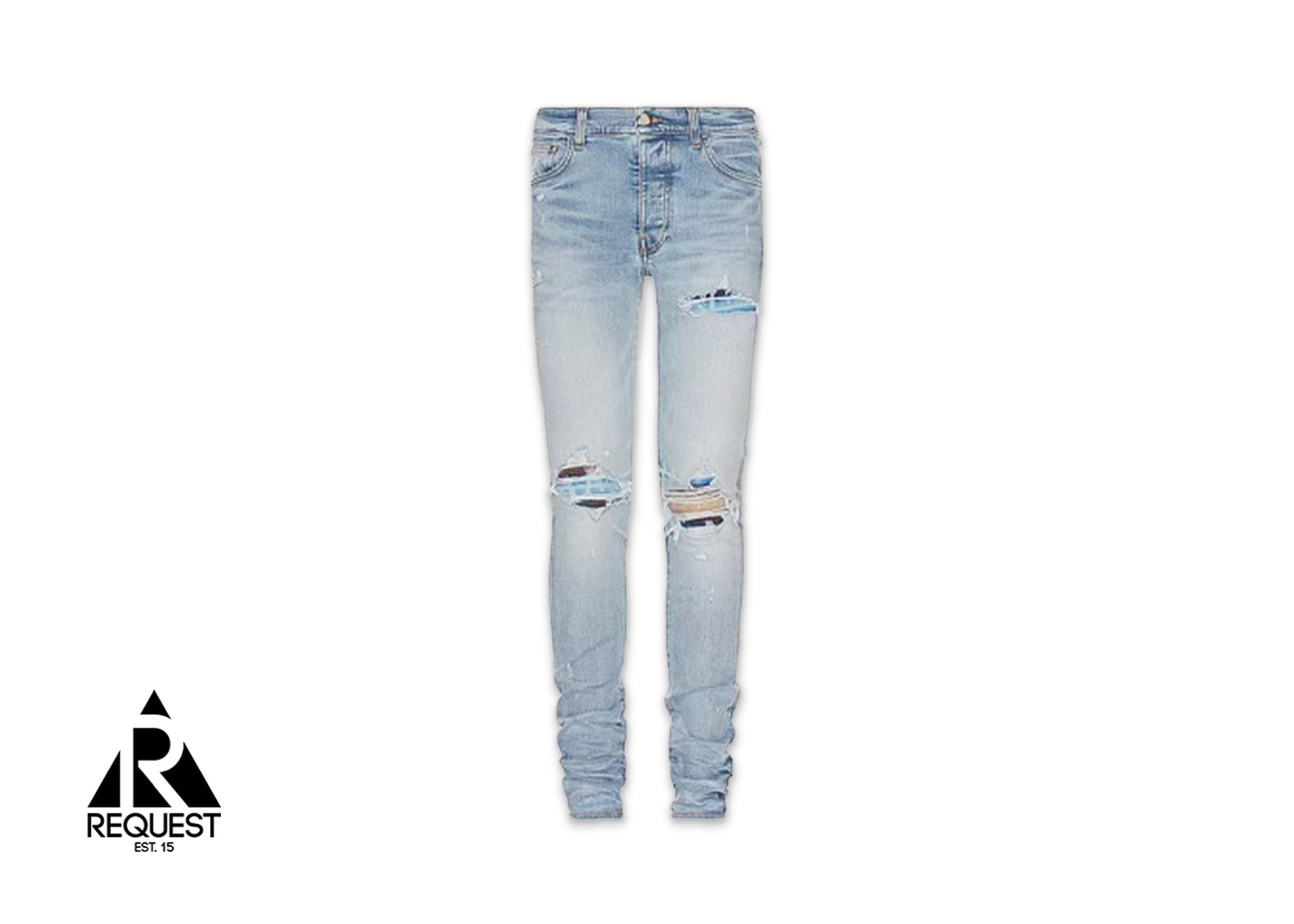 Amiri MX1 Mohair Denim Jeans "Light Indigo"