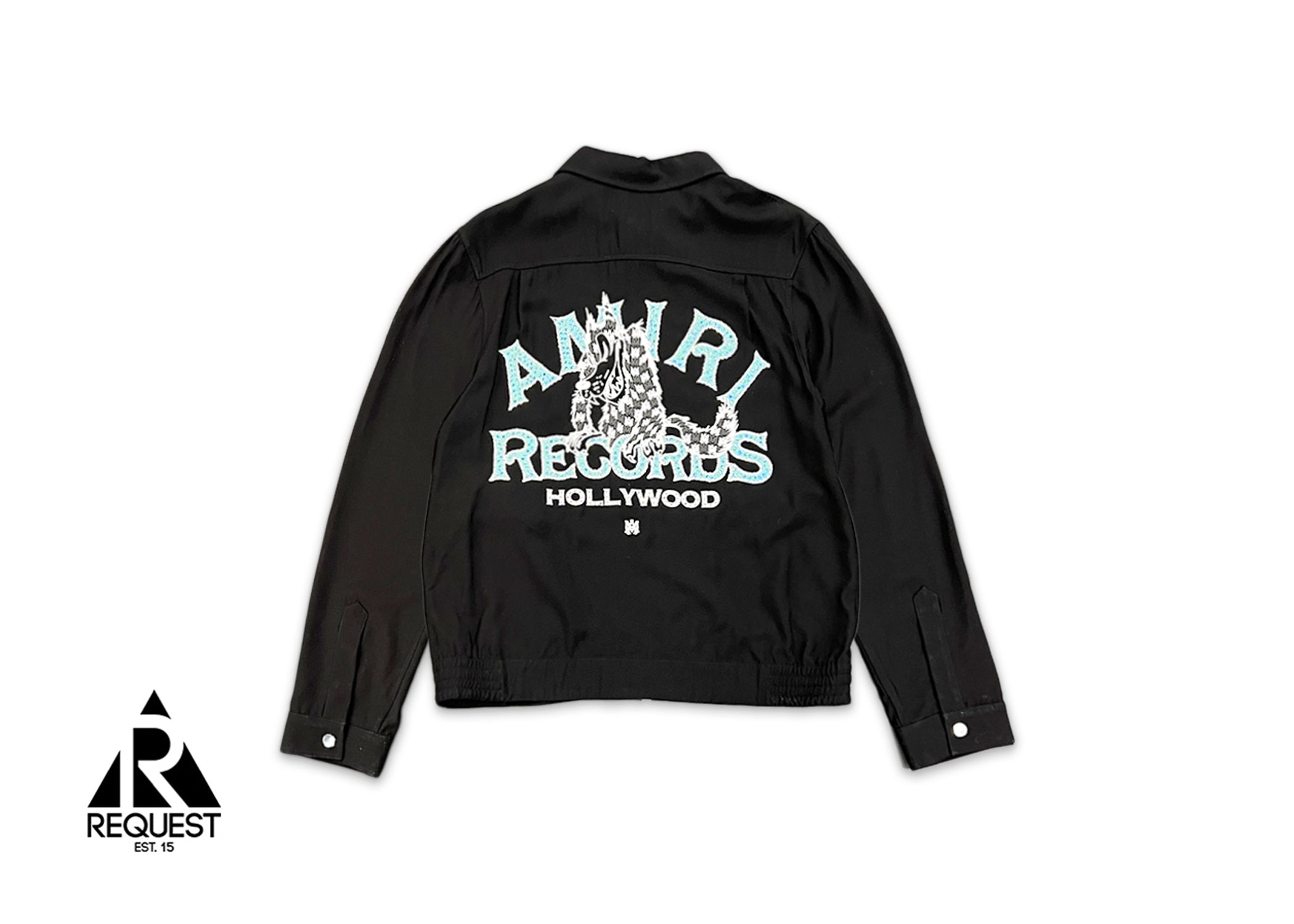 Amiri, Crystal Wolf Blouson Zip Jacket "Light Blue/Black"