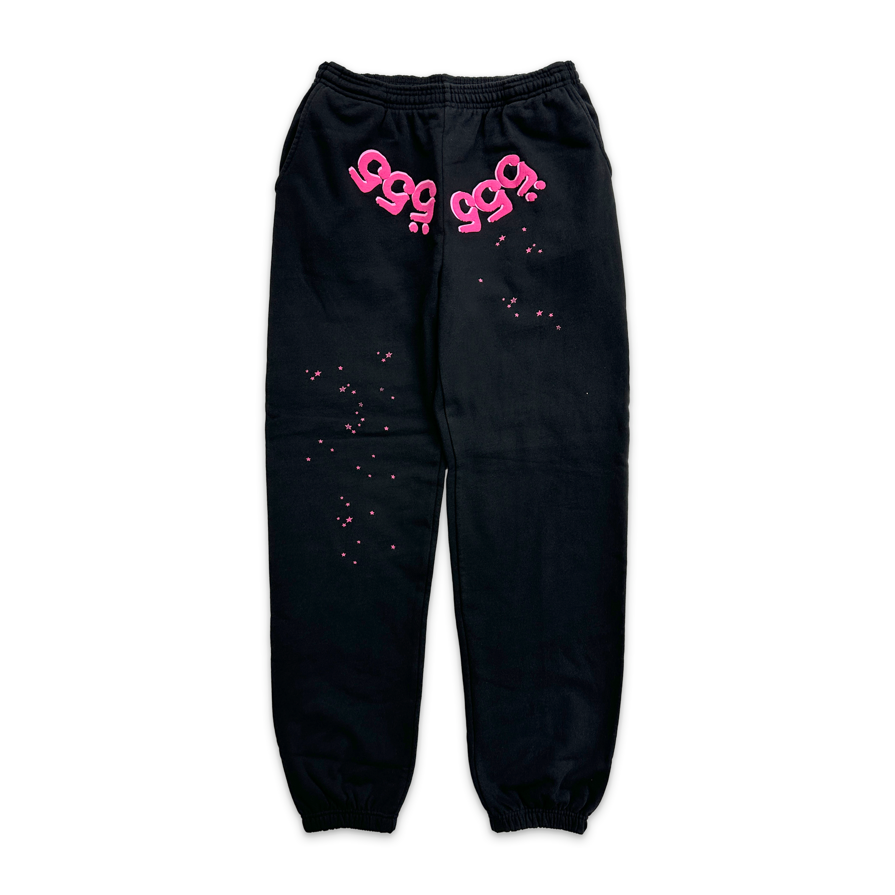 Sp5der, Angel Number Sweatpants "Black/Pink"