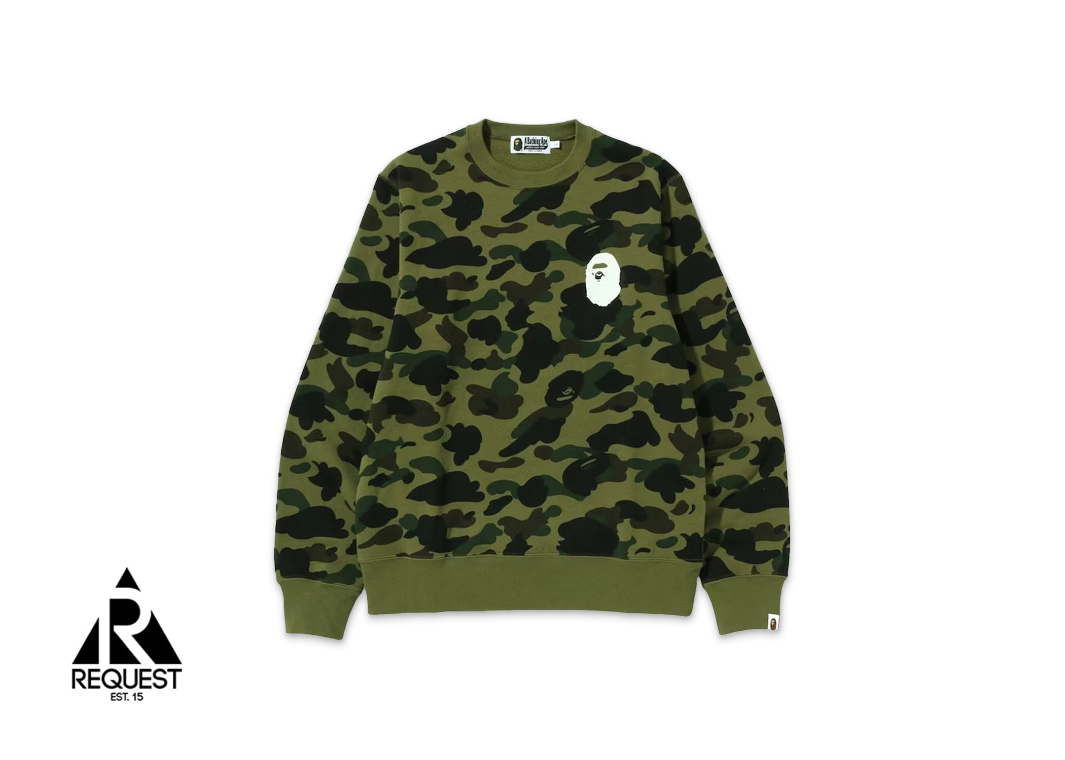 A Bathing Ape BAPE 1st Camo Ape Head Crewneck "Green"