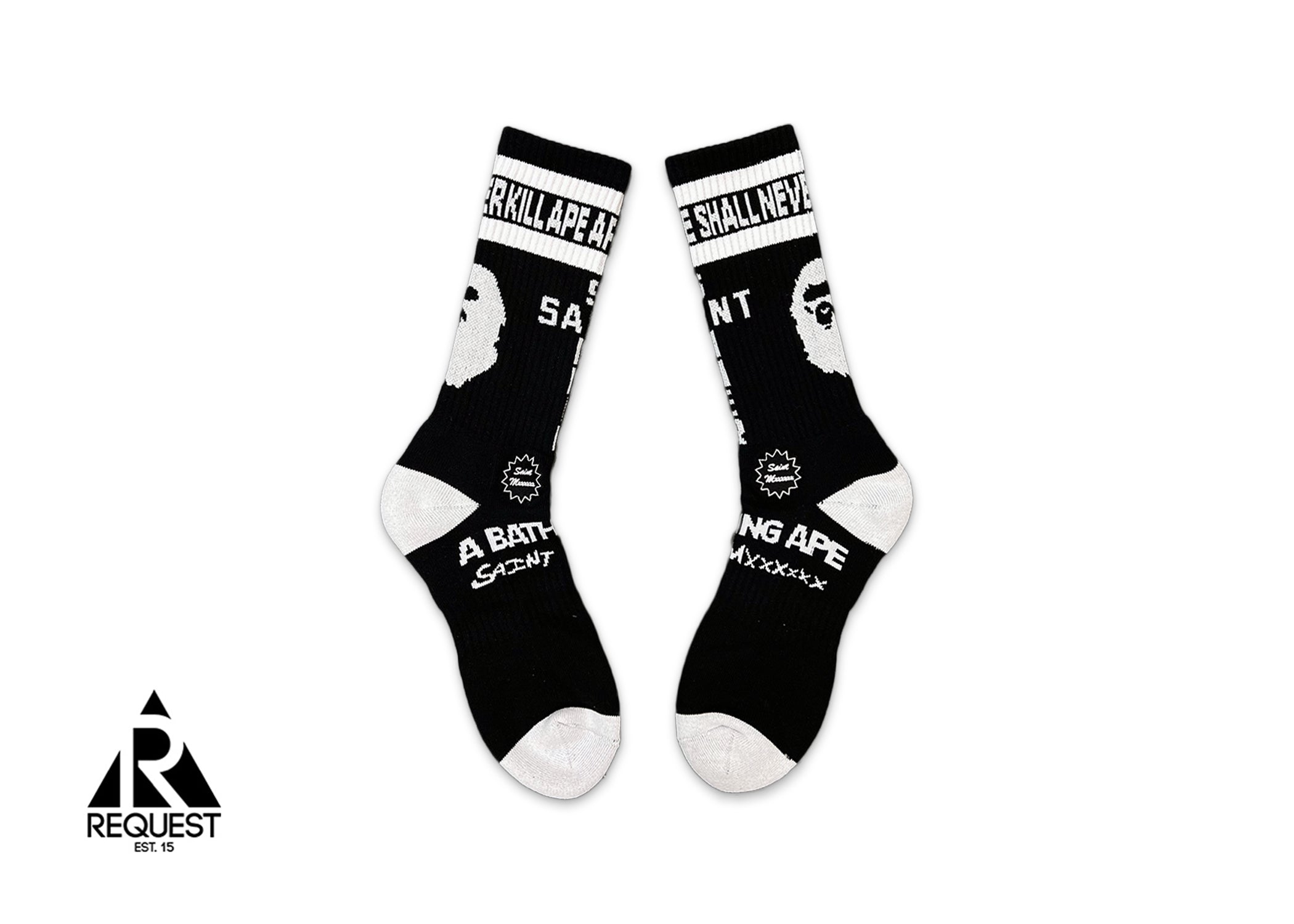 Saint Michael, x A Bathing Ape Socks "Black"