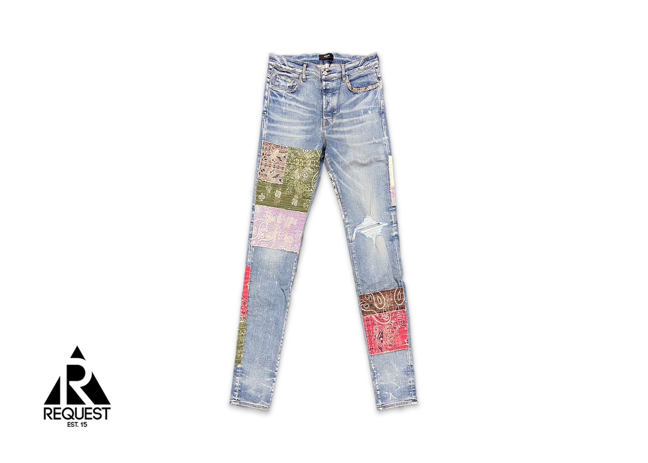 Amiri Bandana Art Patch Denim "Clay Indigo"