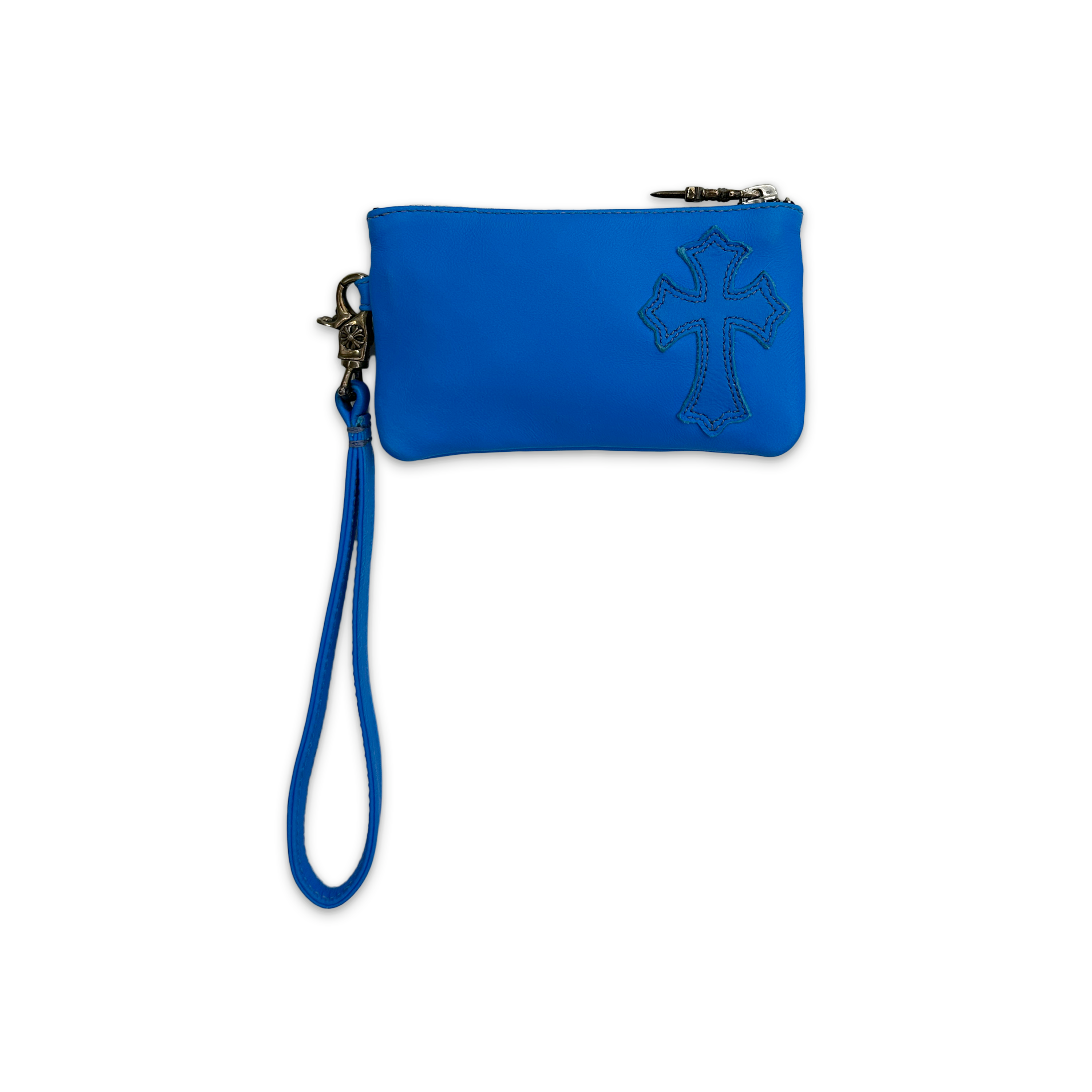 Chrome Hearts, Single Cross Zip Wallet "Blue"