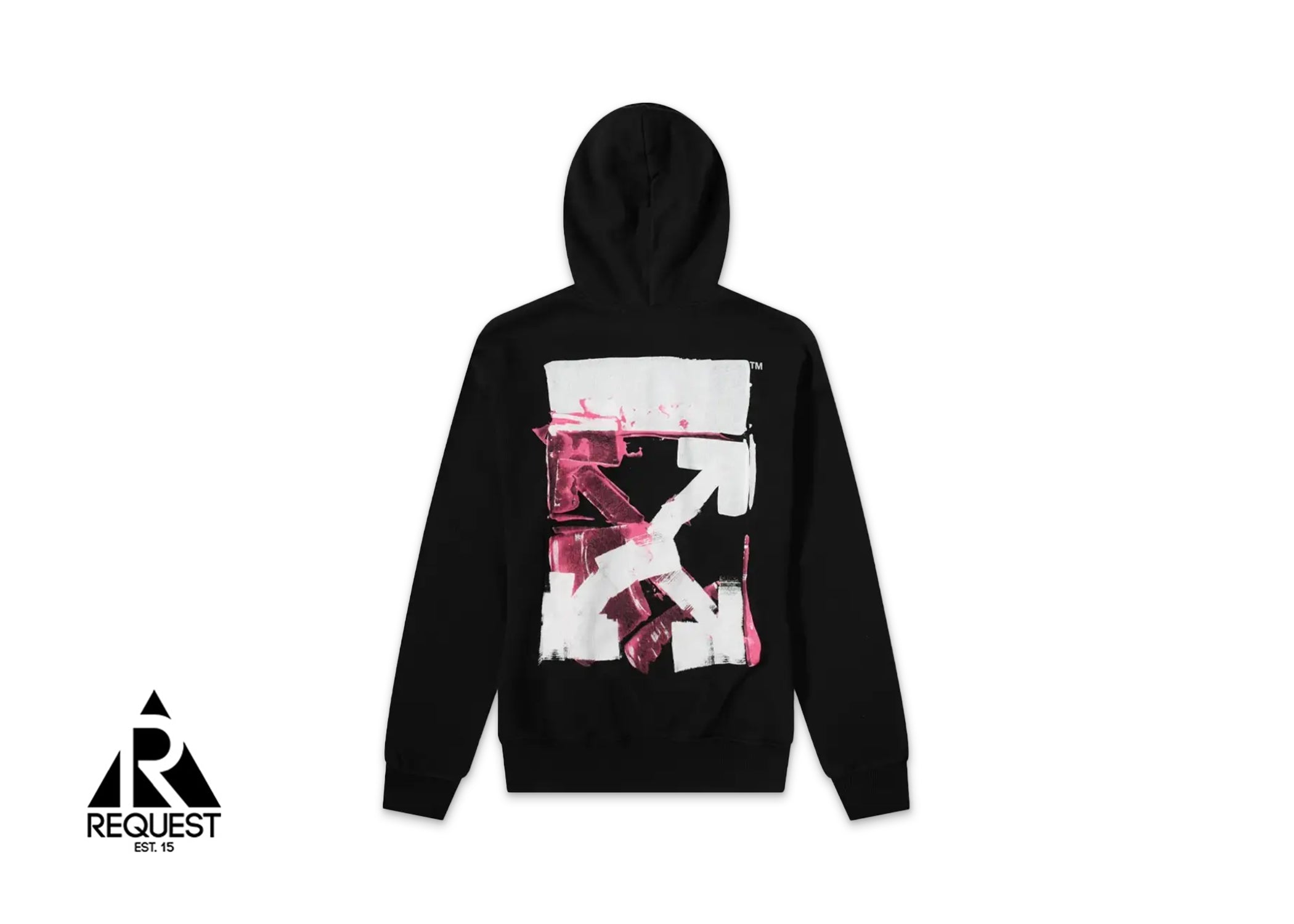 Off White Acrylic Arrow Logo Print Hooded Sweatshirt "Black"