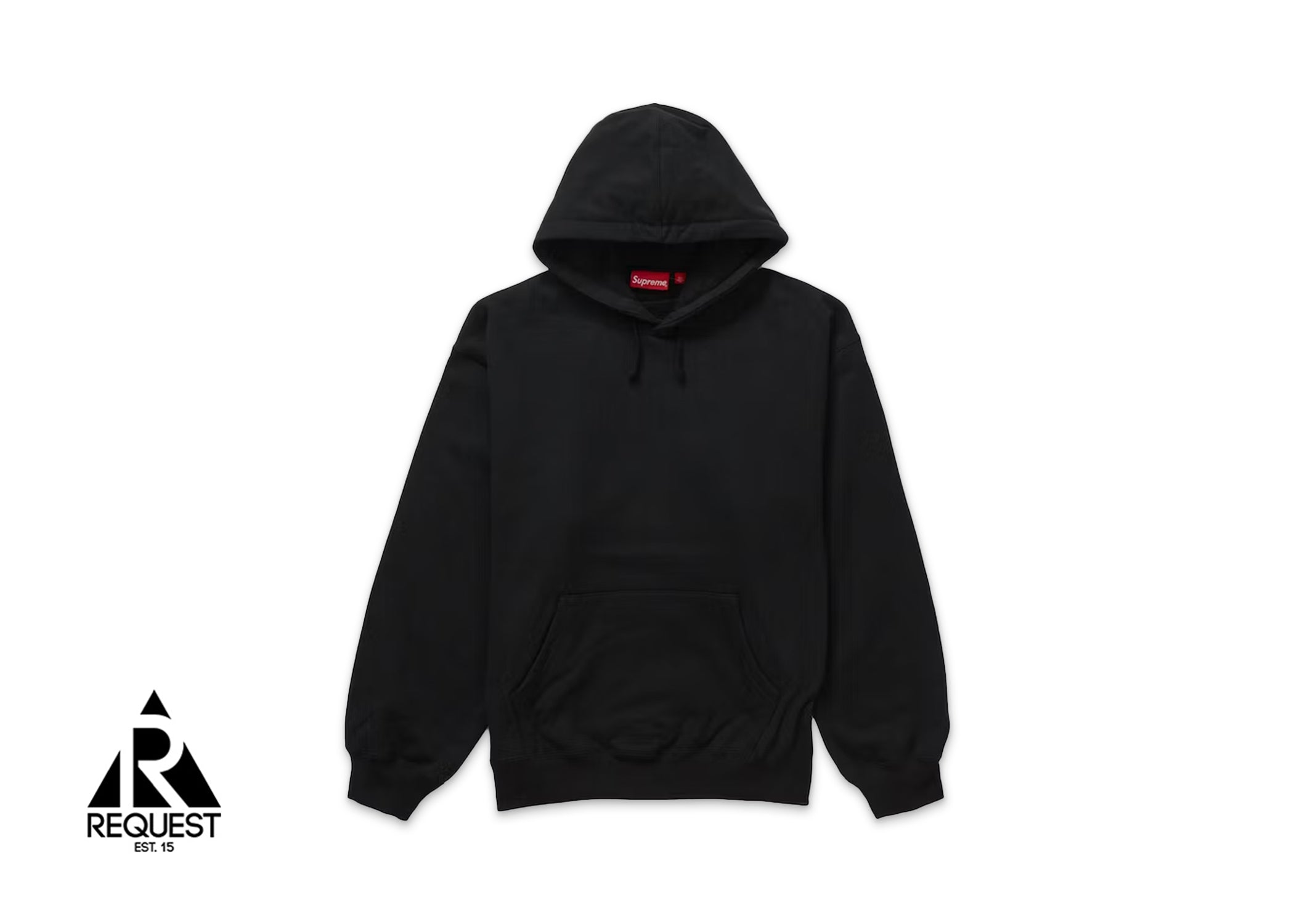 Supreme Satin Appliqué Hooded Sweatshirt “Black On Black