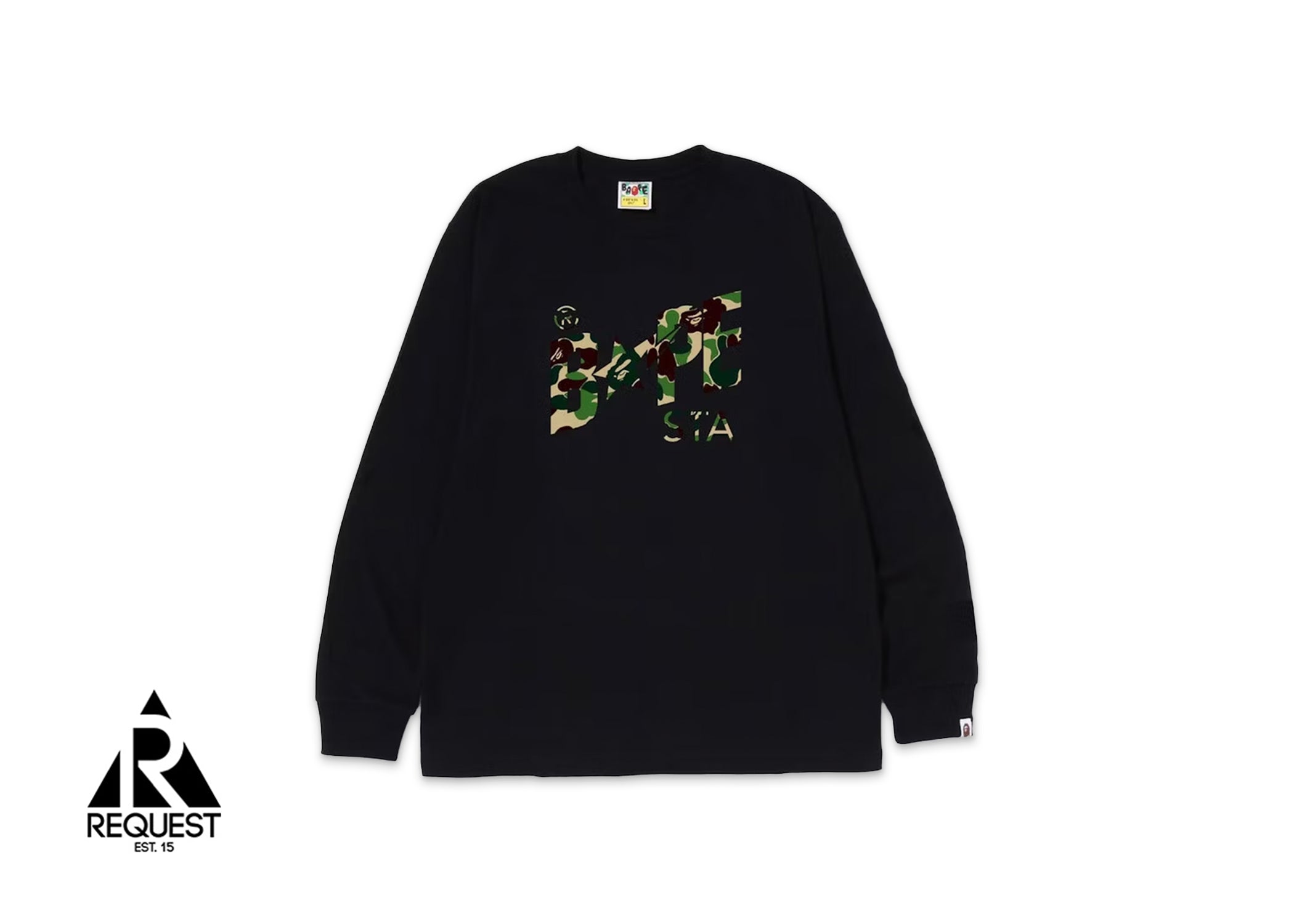 A Bathing Ape BAPE ABC Camo Bapesta Logo L/S Tee “Black/Green”
