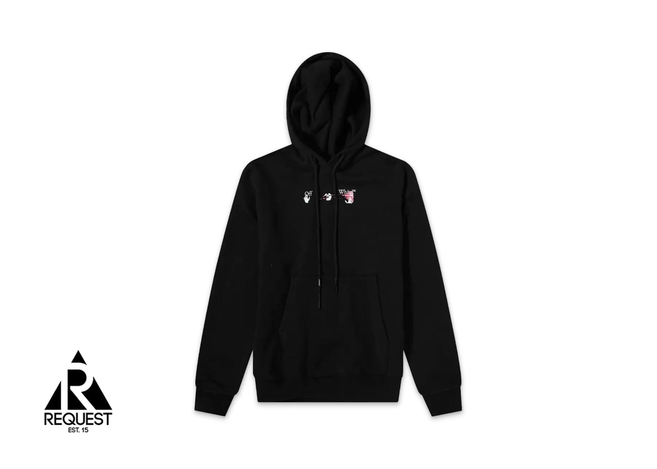 Off White Acrylic Arrow Logo Print Hooded Sweatshirt "Black"