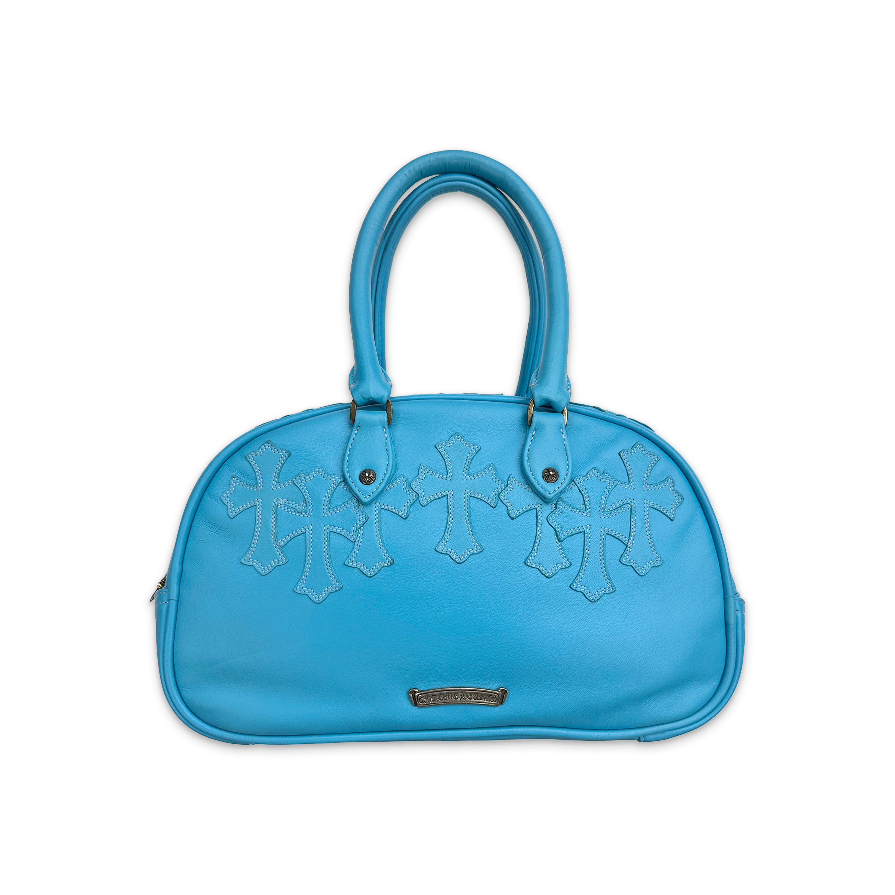 Chrome Hearts, Vine Cross Medium Bowling Bag "Sky Blue"