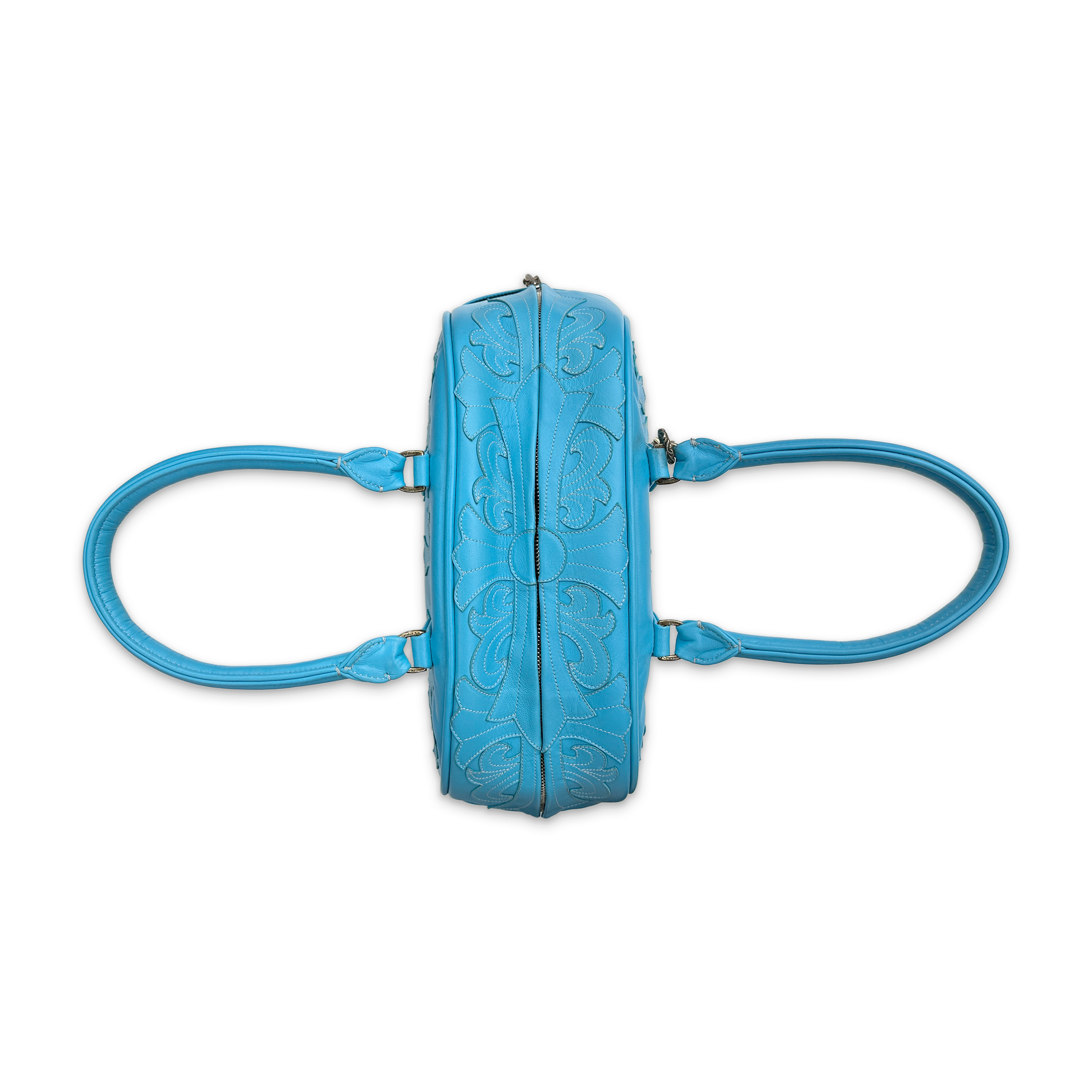 Chrome Hearts, Vine Cross Medium Bowling Bag "Sky Blue"