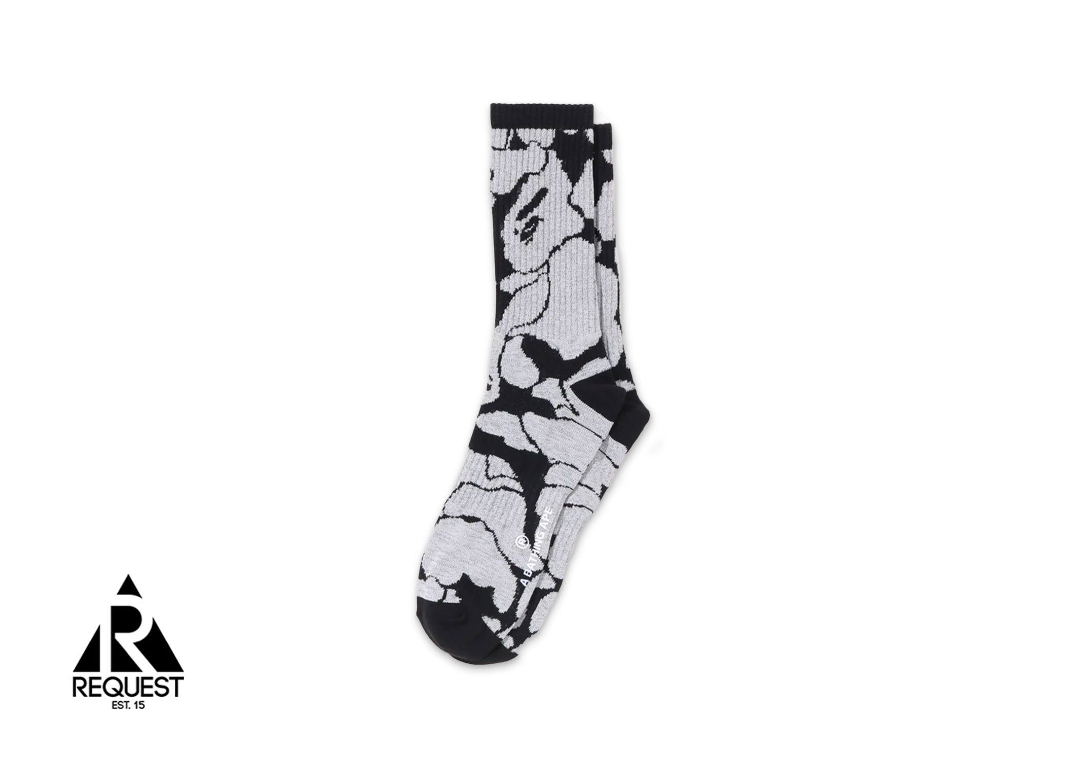A Bathing Ape BAPE Reflective Camo Socks "Black"