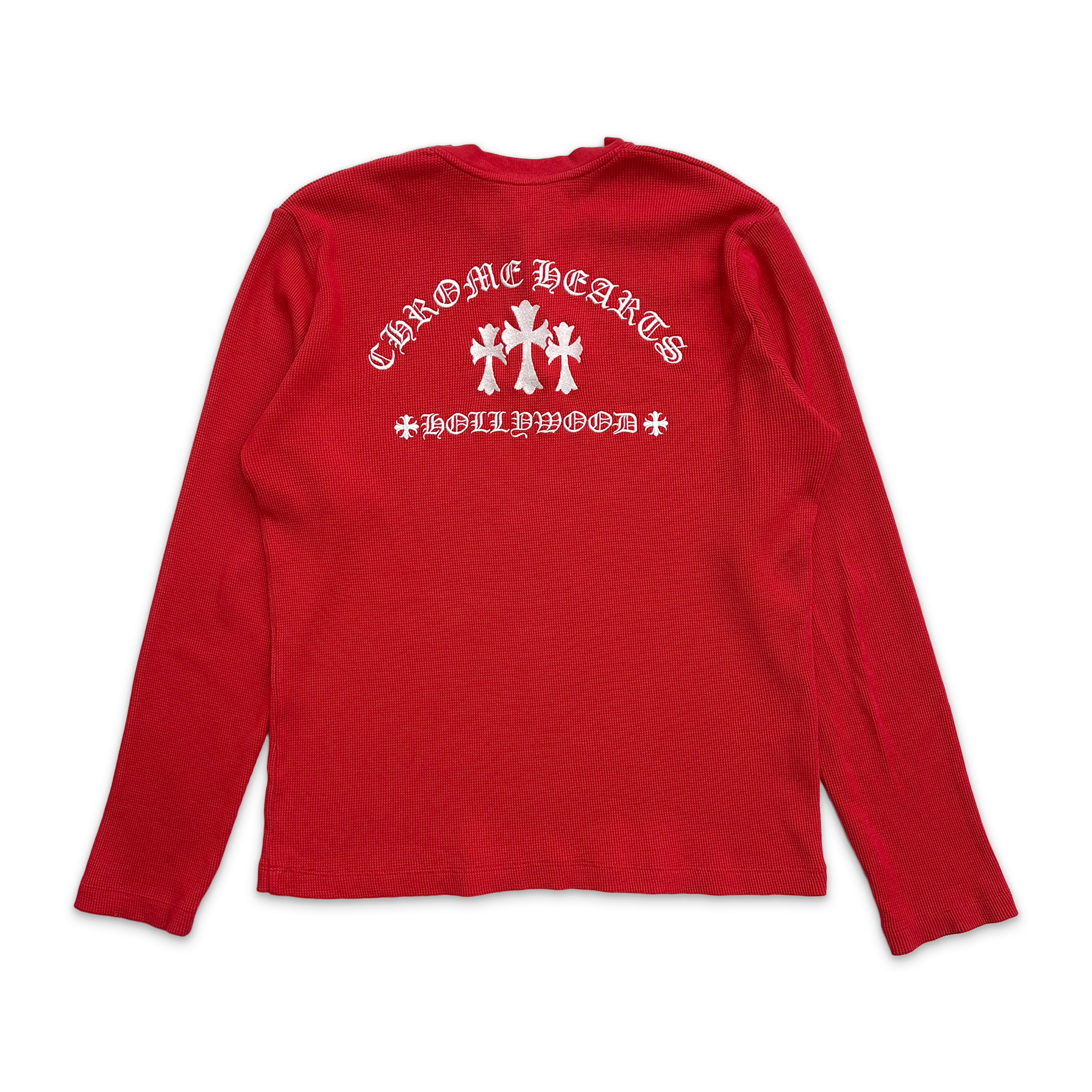 Chrome Hearts, Embroidered Henley L/S "Red"