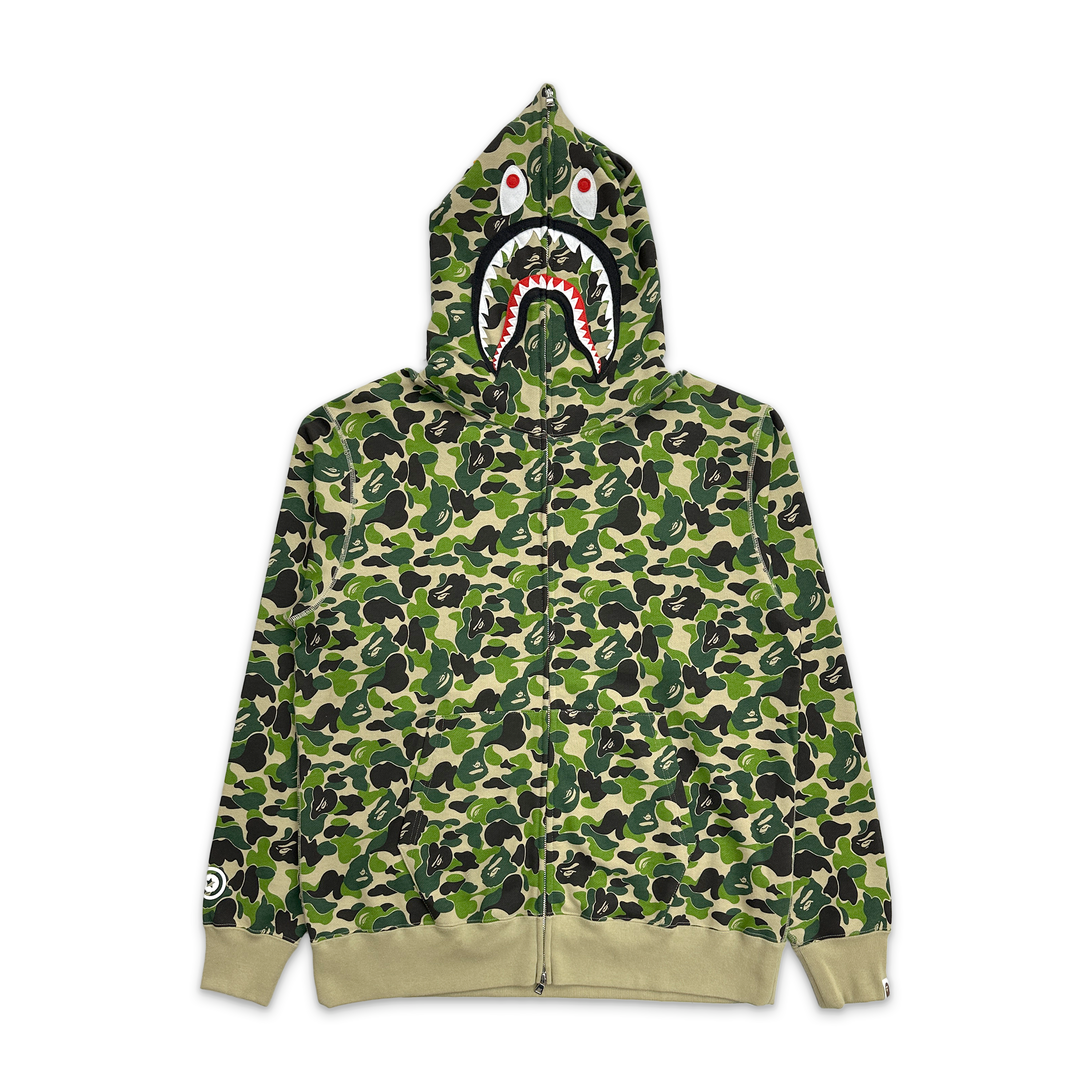 A Bathing Ape (BAPE), BAPE ABC Camo Shark Full Zip Hoodie "Green"