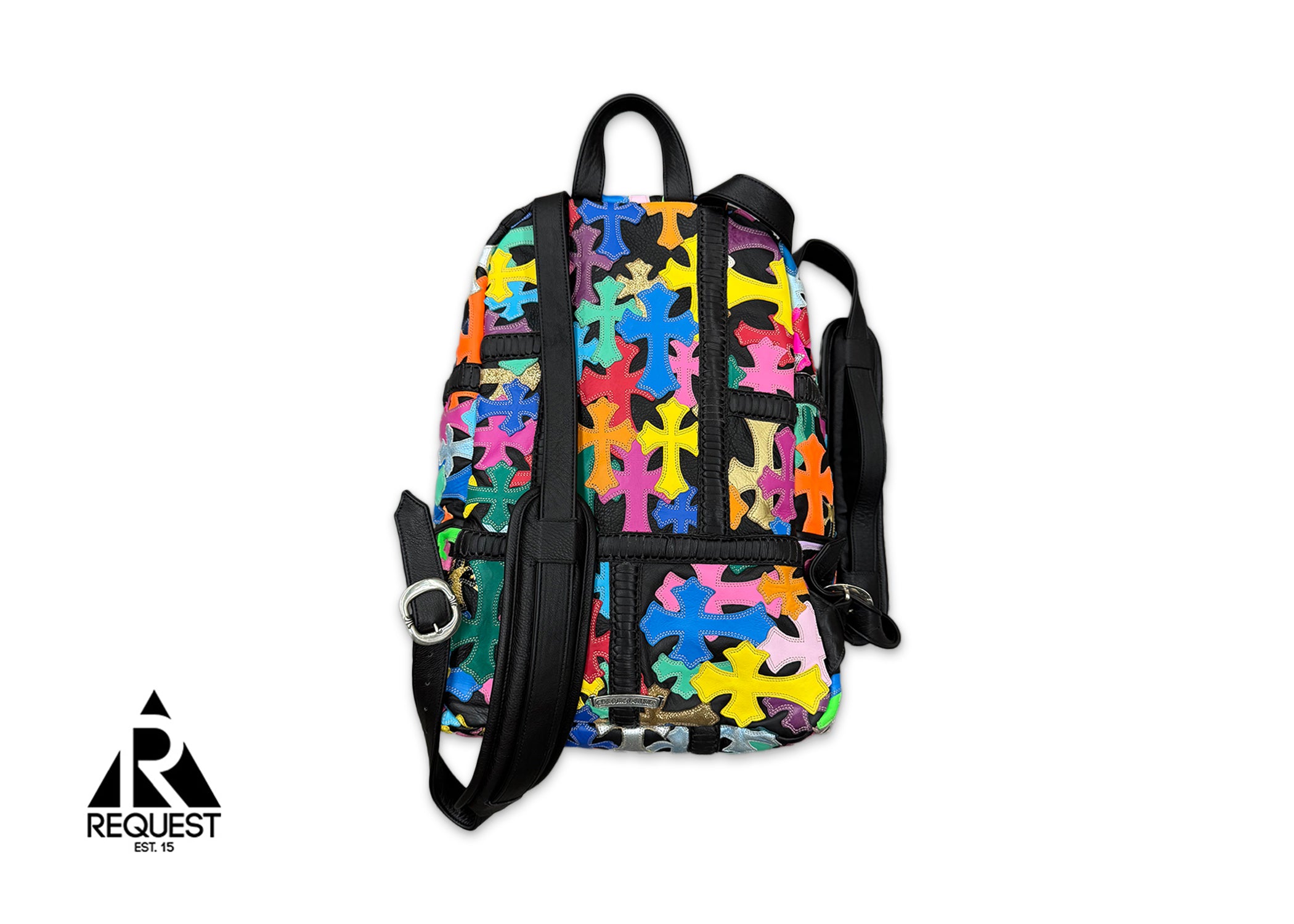 Chrome Hearts, Leather Multi Color Cross Patch Backpack "Black"