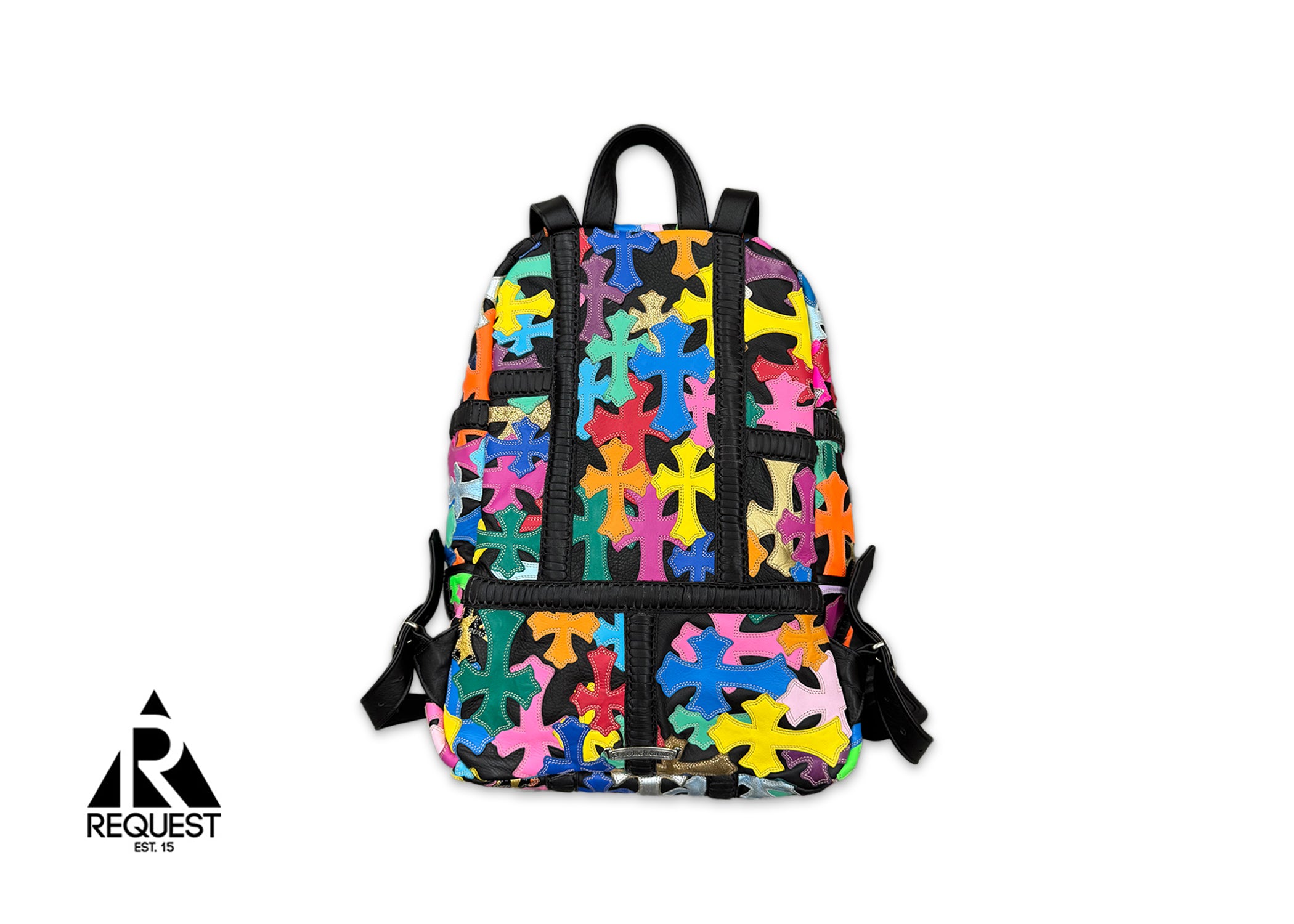 Chrome Hearts, Leather Multi Color Cross Patch Backpack "Black"