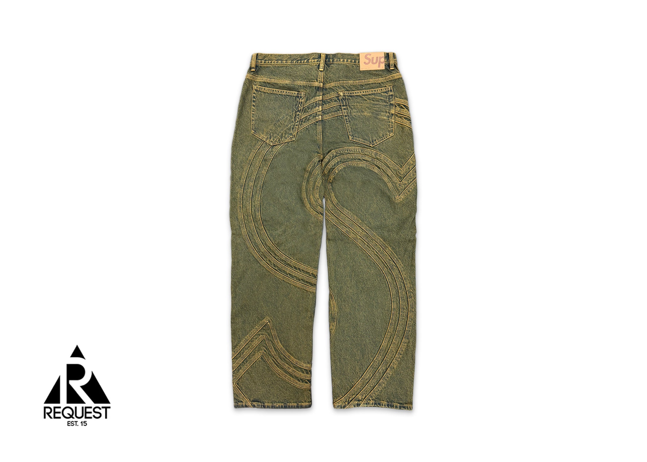 Supreme, S Logo Loose Fit Jean "Dirty Green"