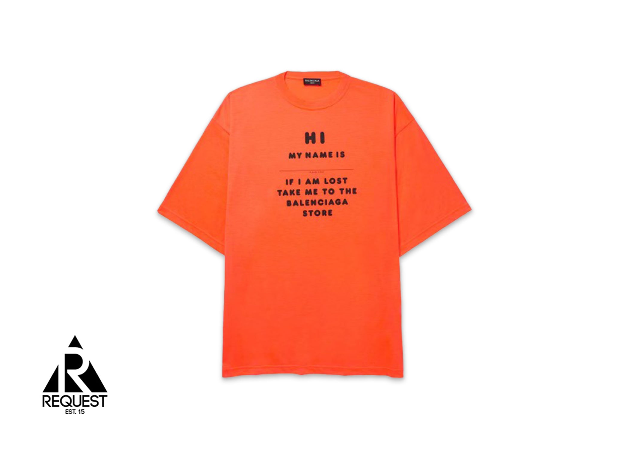 Balenciaga Name Card Graphic Tee "Orange"