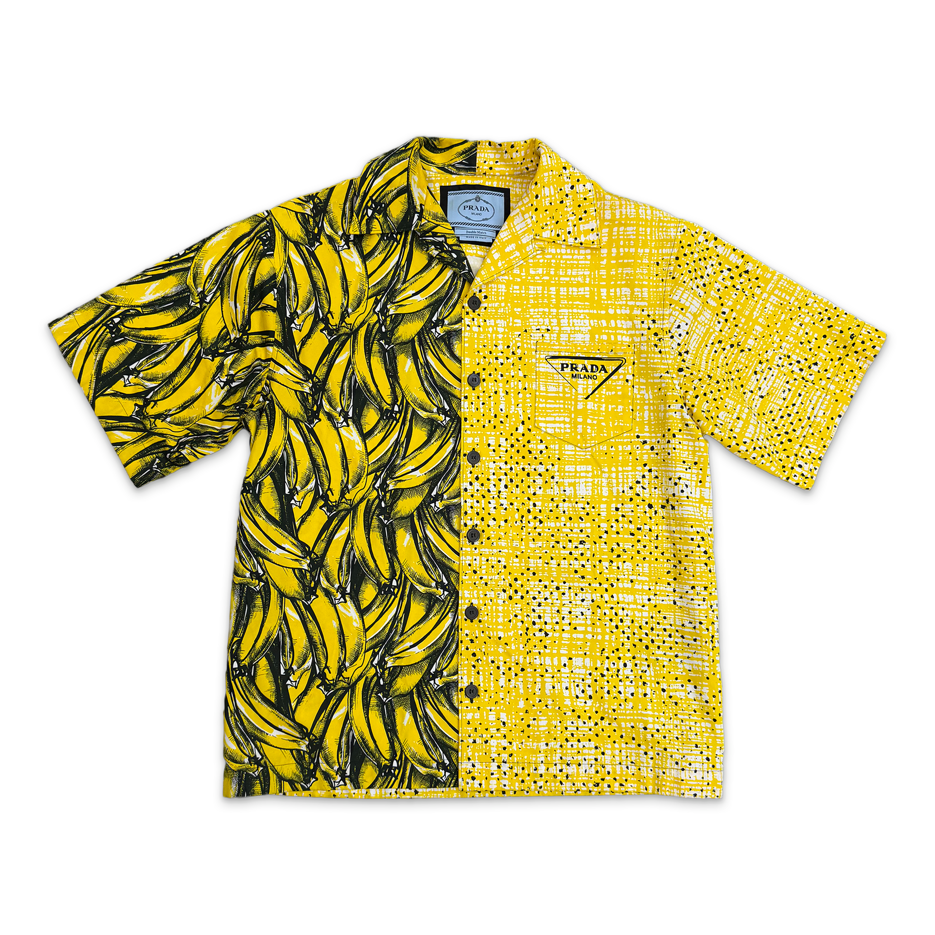 Prada Double Match Bowling Shirt "Yellow Bananas"