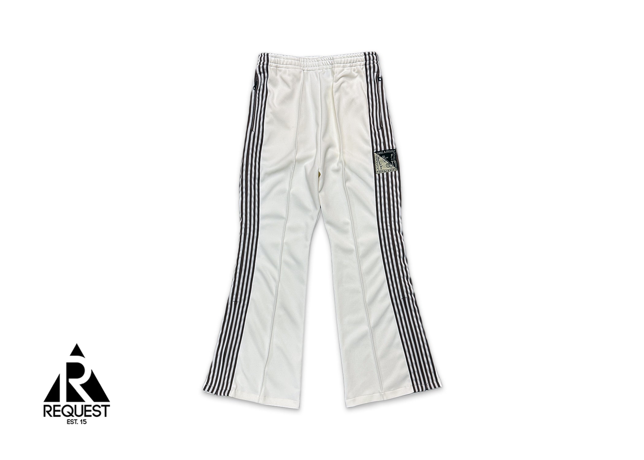Kapital, Stuntman Banner Track Pants "White & Brown"
