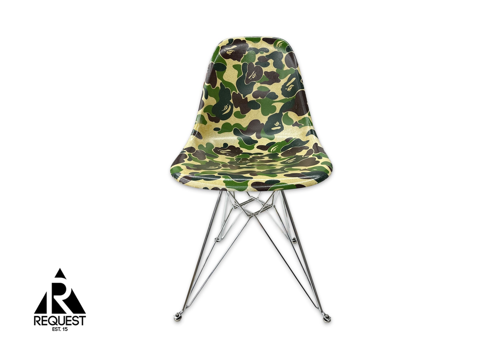 Request, A Bathing Ape x Modernica Furniture Side Shell Eiffel "Green Camo"