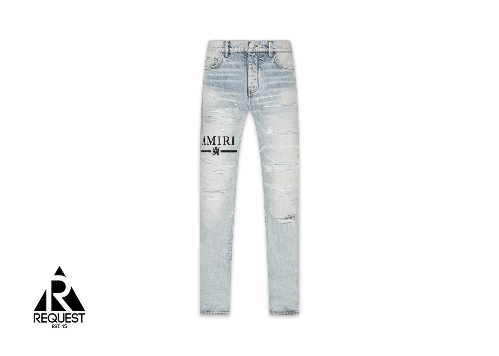 Amiri M.A. Bar Logo Straight Jean "Stone Indigo"