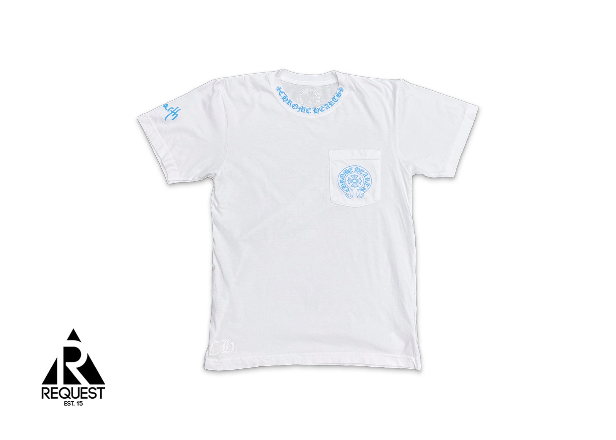 Chrome Hearts, Horseshoe Pocket St. Barths Exclusive Logo Neck Tee "White"