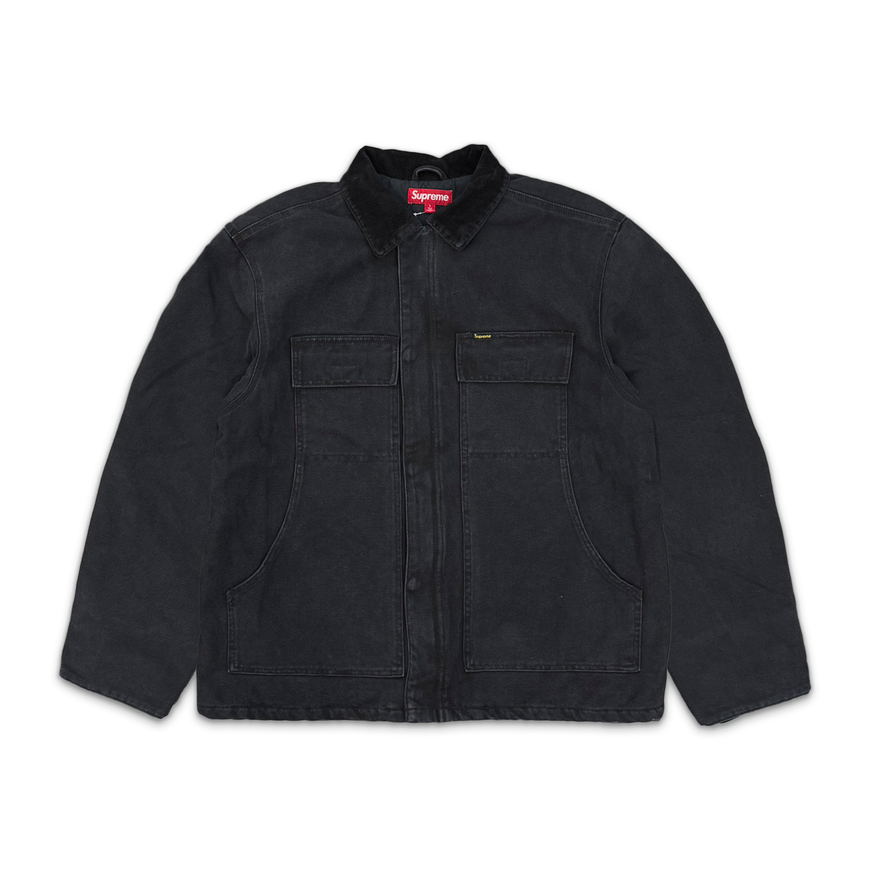 Supreme, Old English Canvas Work Jacket "Black"