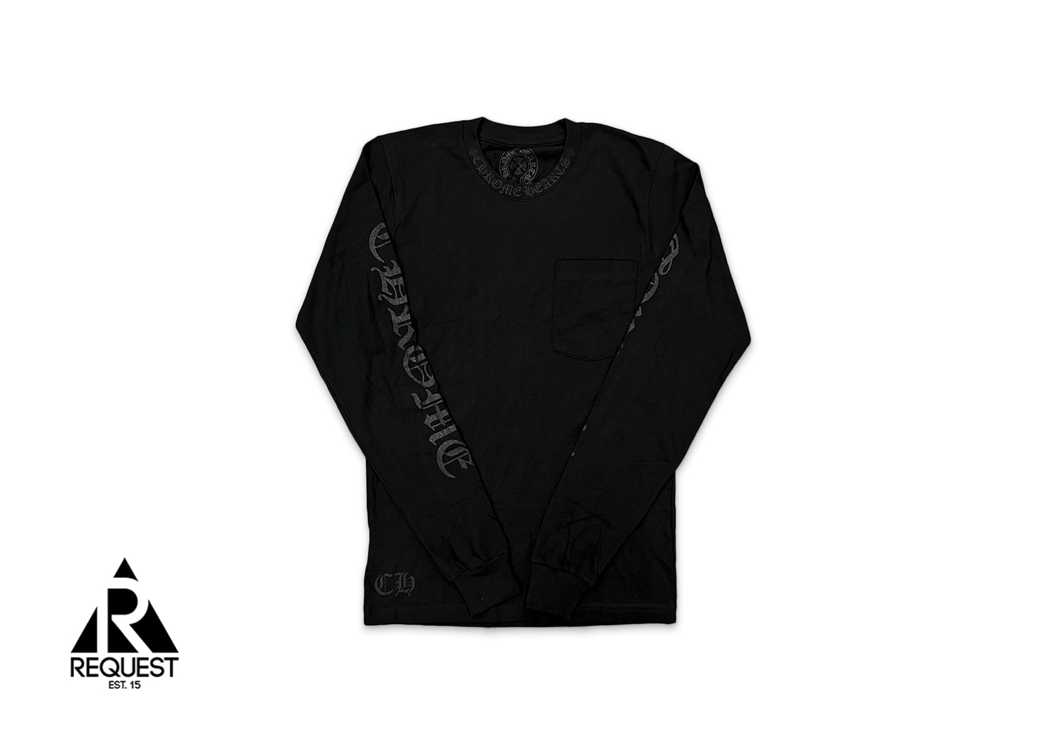 Chrome Hearts Neck Scroll L/S Tee "Black On Black"