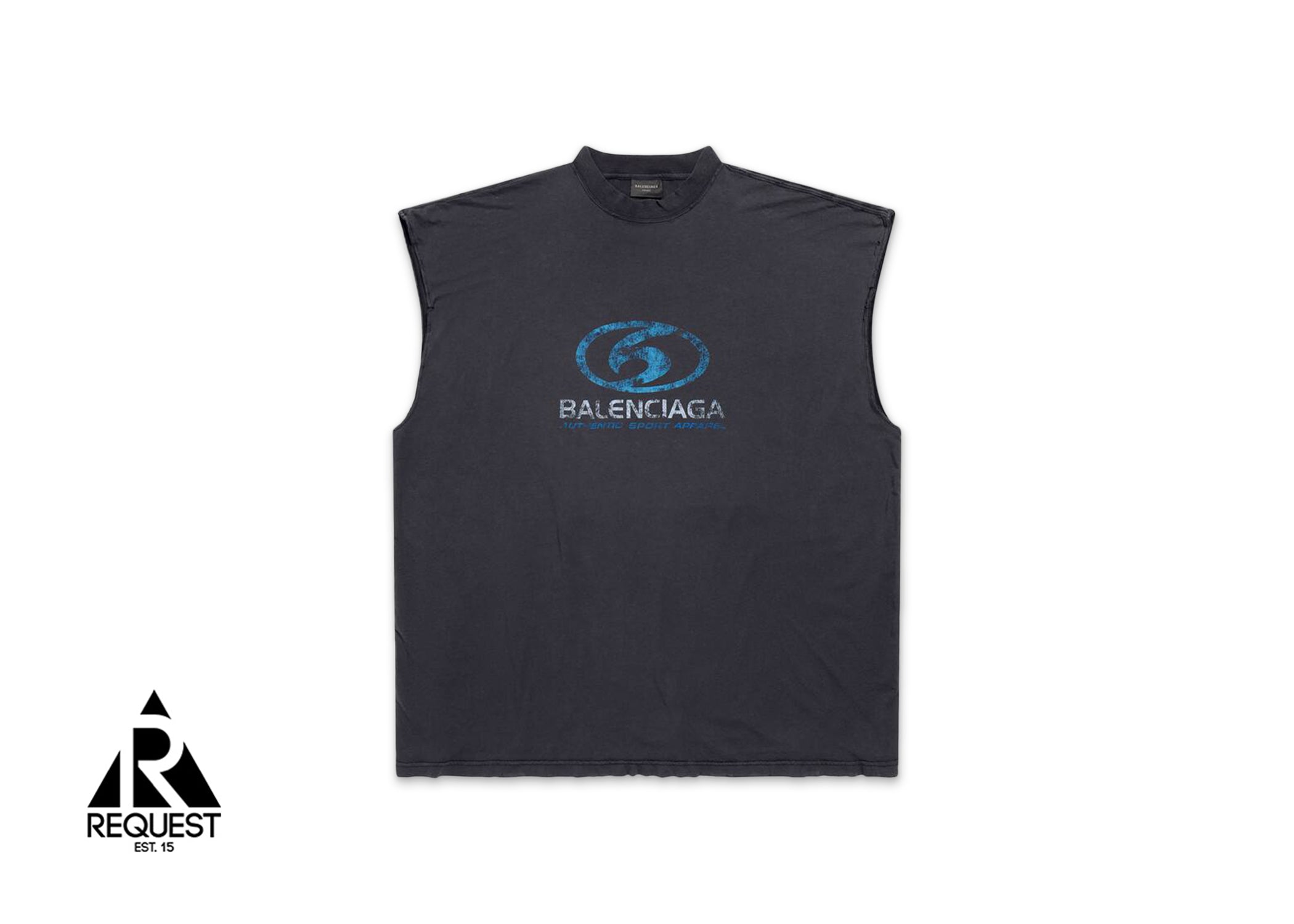 Balenciaga Surfer Sleeveless Oversized Tee "Black Blue"