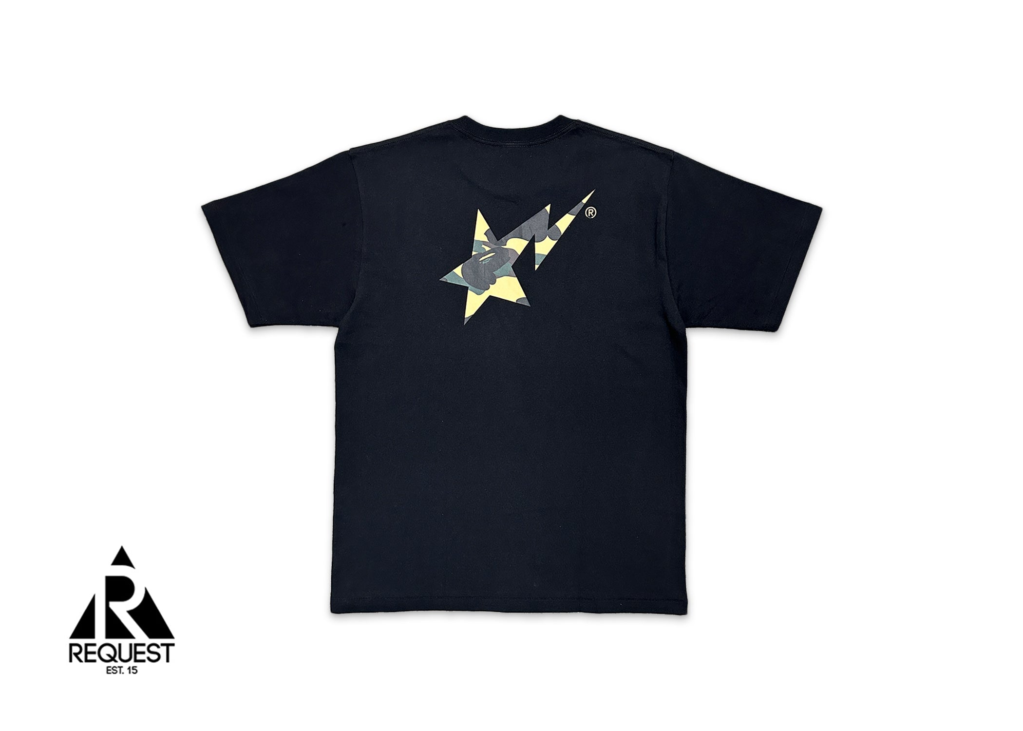 A Bathing Ape (BAPE), Yellow 1st Camo STA Logo Tee "Black"